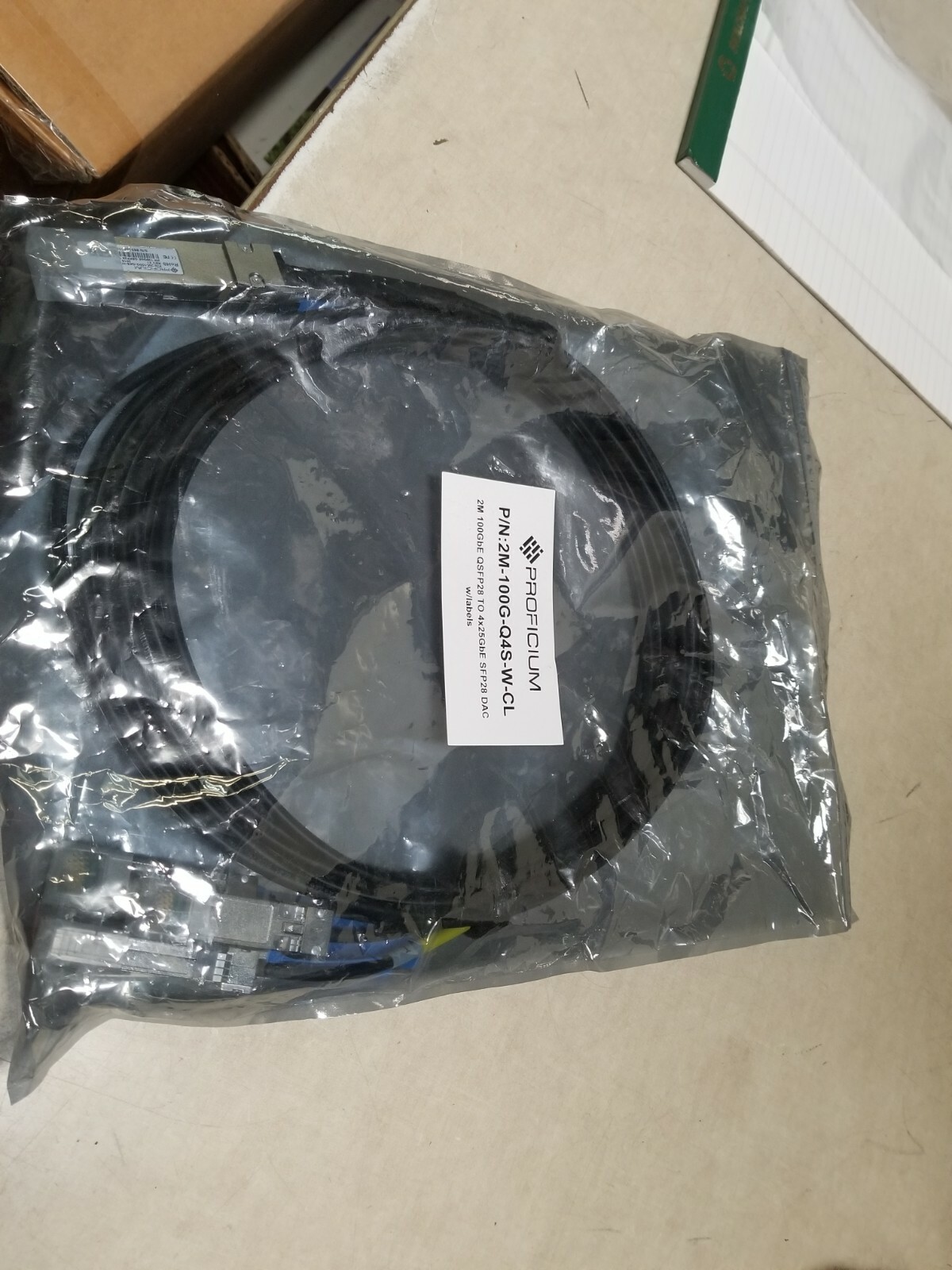 New Proficium 2M-100G-Q4S-W-CL 2M 100GBE QSFP28 TO 4X25GBE