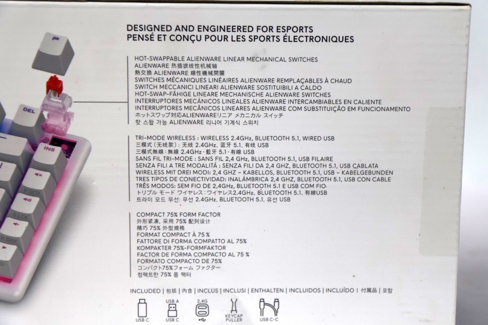 Alienware Pro Wireless Gaming Keyboard PRO-KB-W-WW (White) 75%