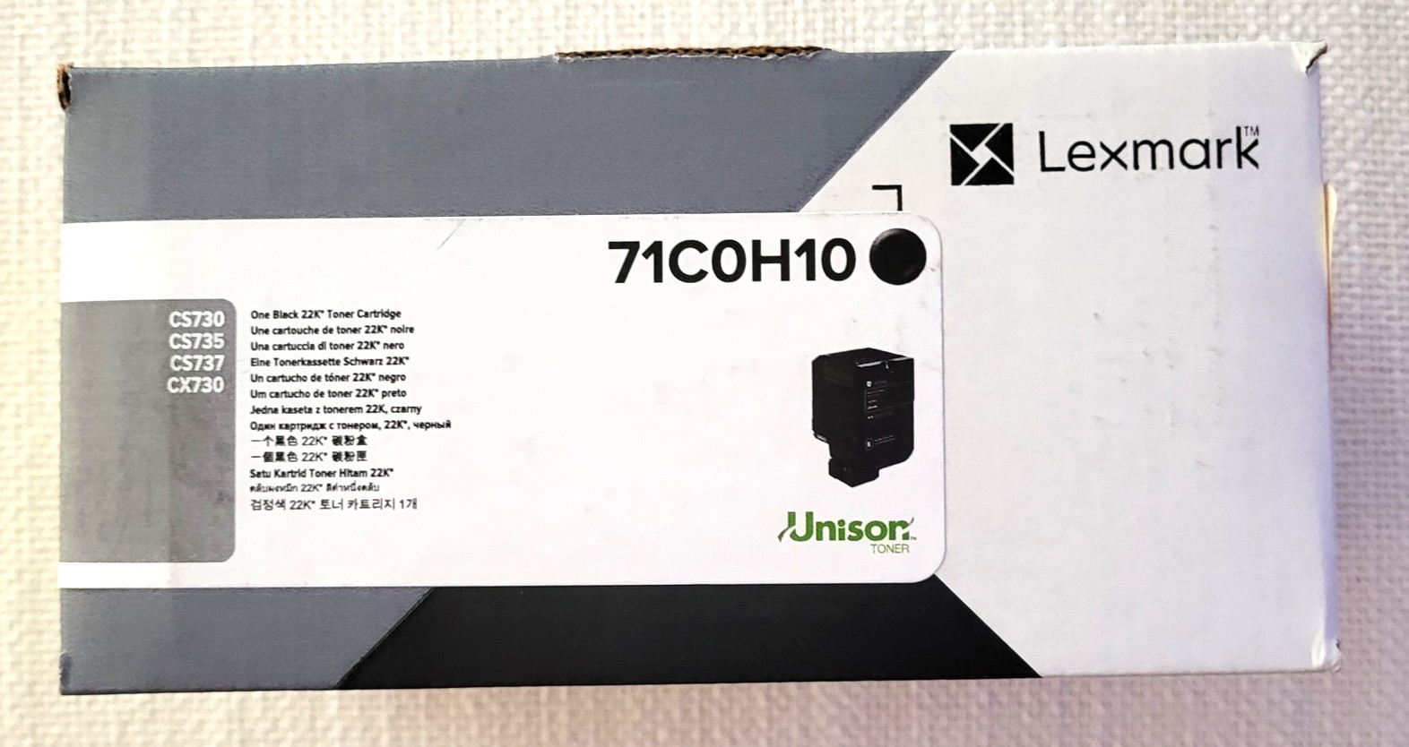 NIB Lexmark Original 71C0H10 Toner Cartridge, Black, Yields 22K copies