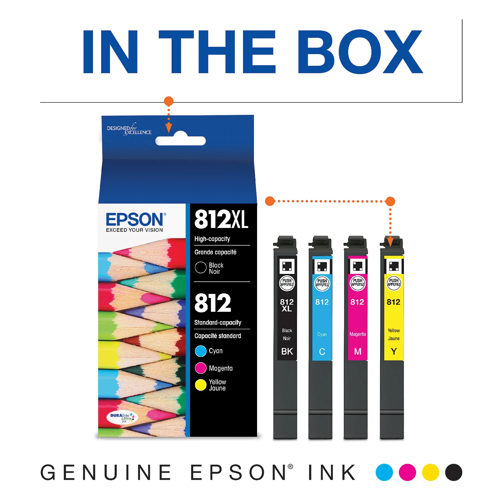 Original Epson 812xl High Yield Ink Carriages for EC-C7000 Pro WF-7310 7820 7840