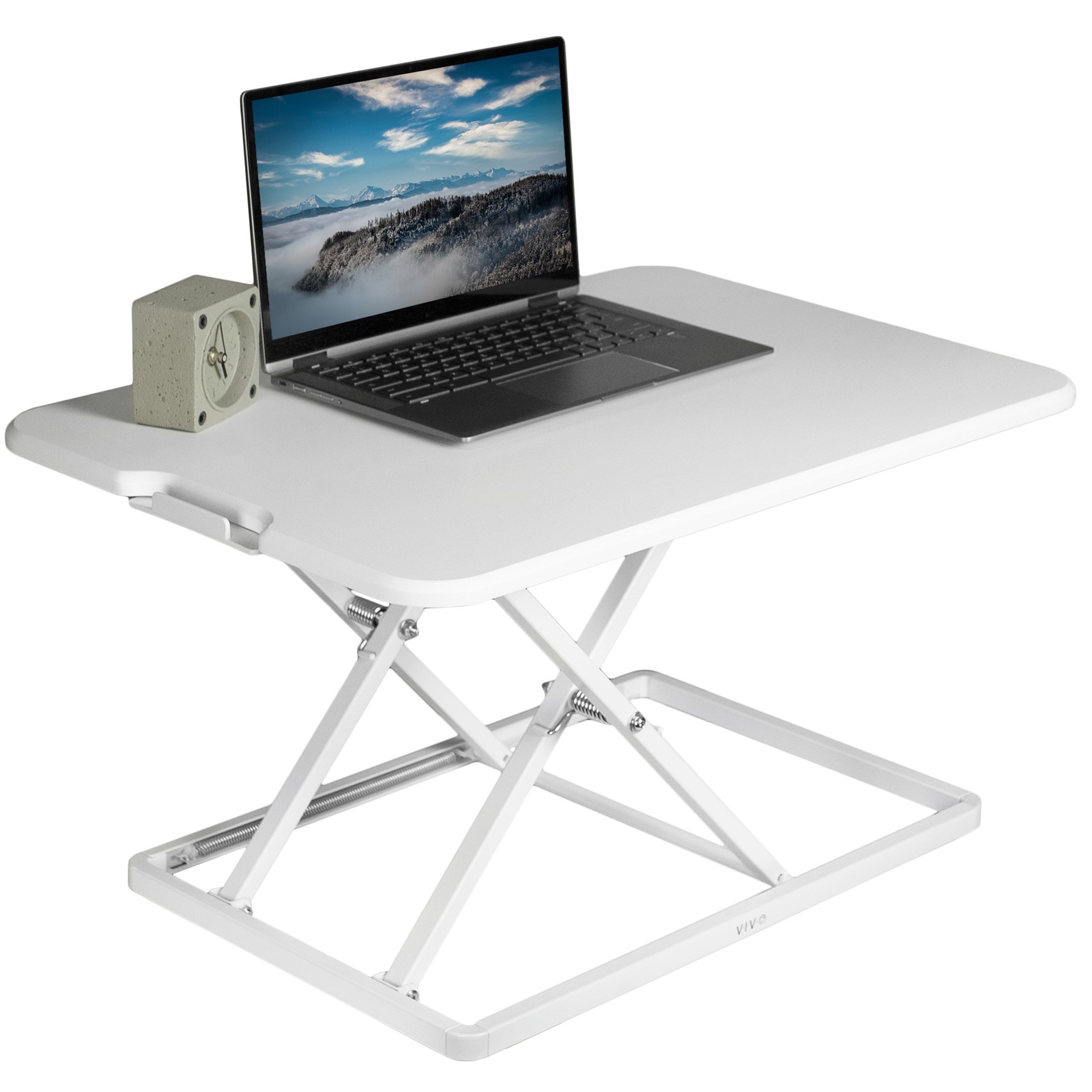 VIVO White Ultra Slim 26″ Desktop Converter, Sit Stand Tabletop Monitor Riser
