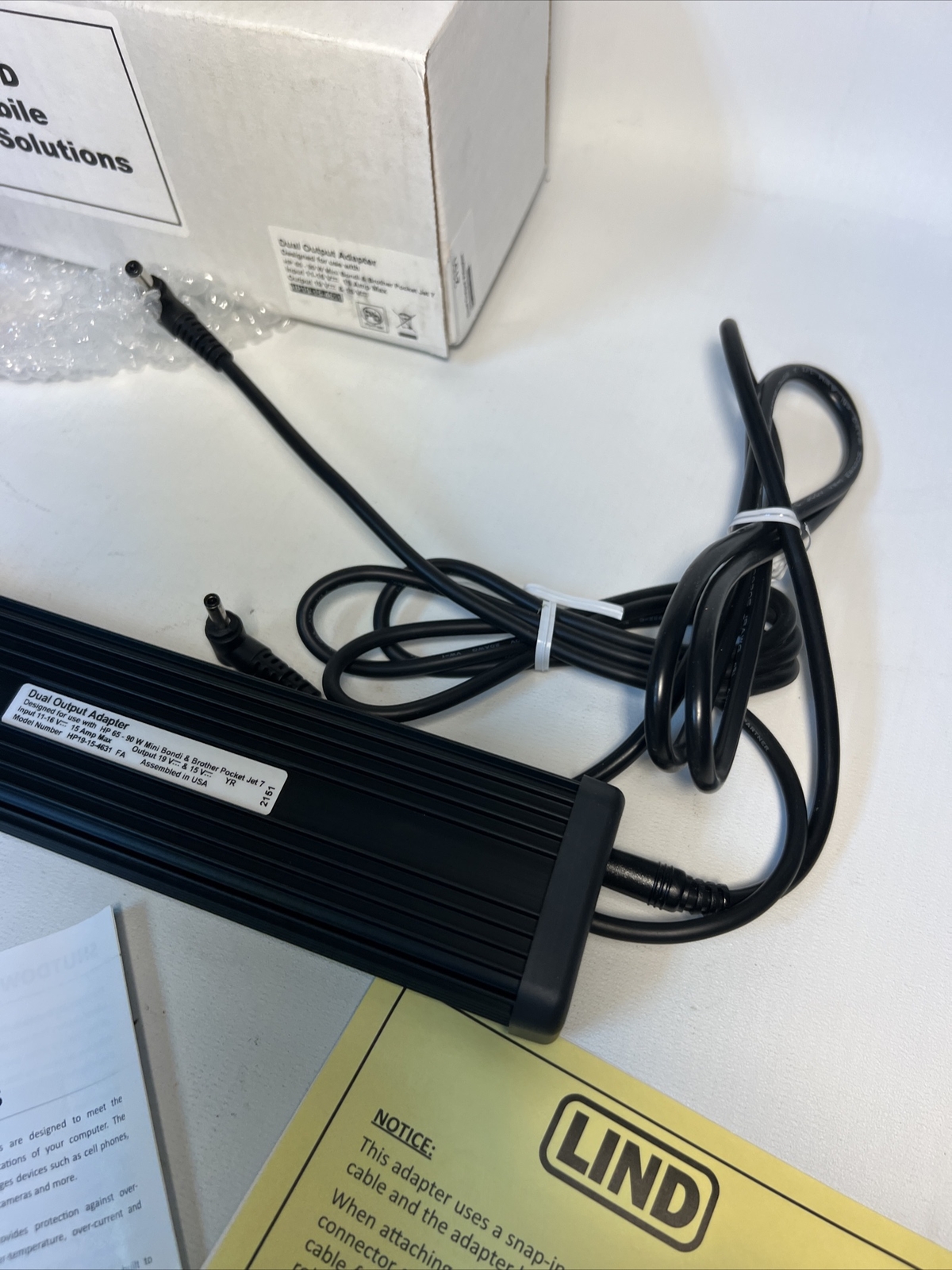 Power Dual Output Adapter for HP 65-90 W W Mini Bondi & Brother Pocket Jet 7