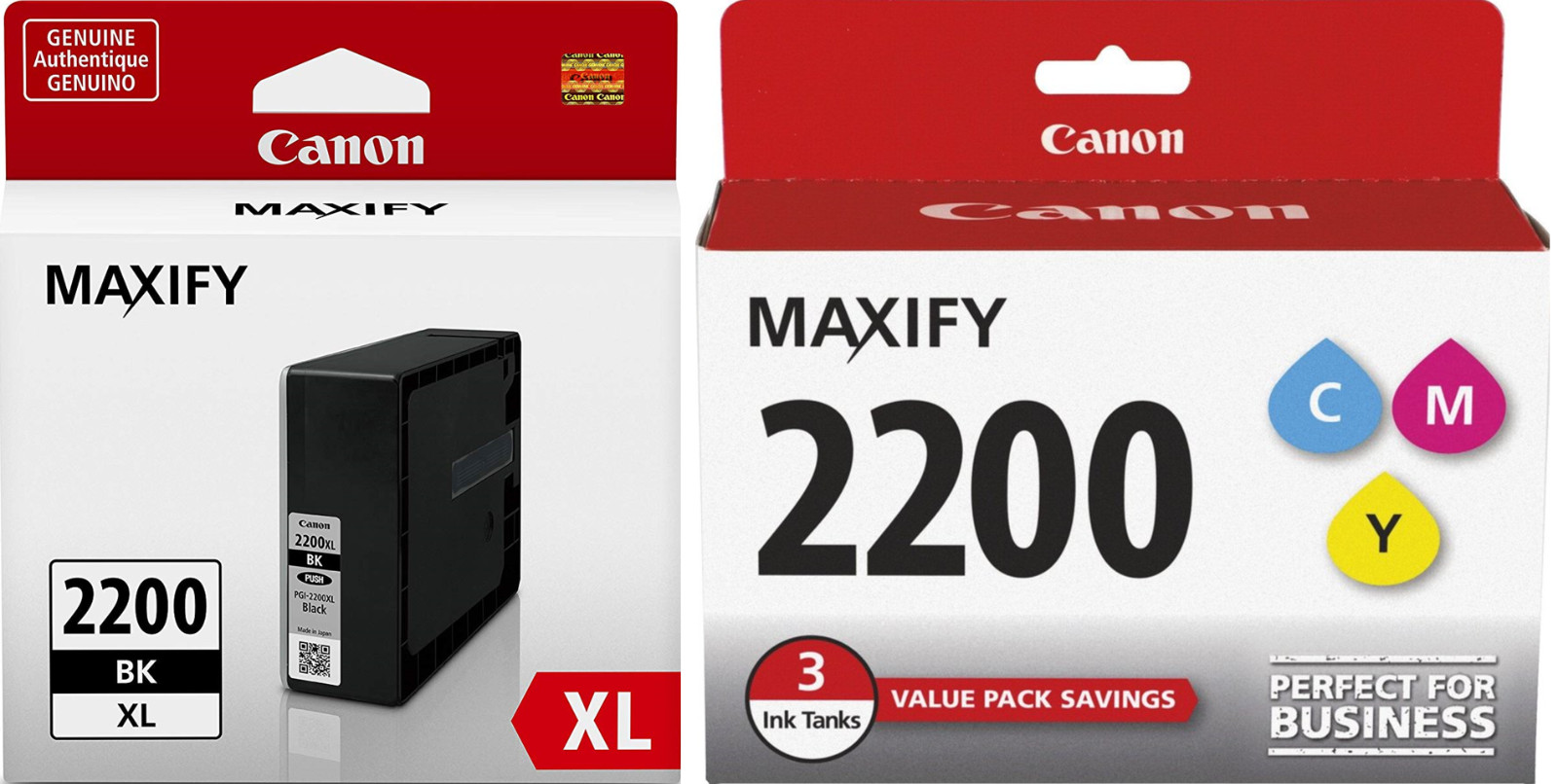 New Genuine Canon PGI-2200XL/2200 Black Color 4PK Ink Cartridges Bag