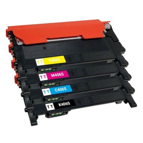 4PK Color Toner For Samsung CLT-K406S 406S CLP-360 365 Xpress C410 C460 CLX3305
