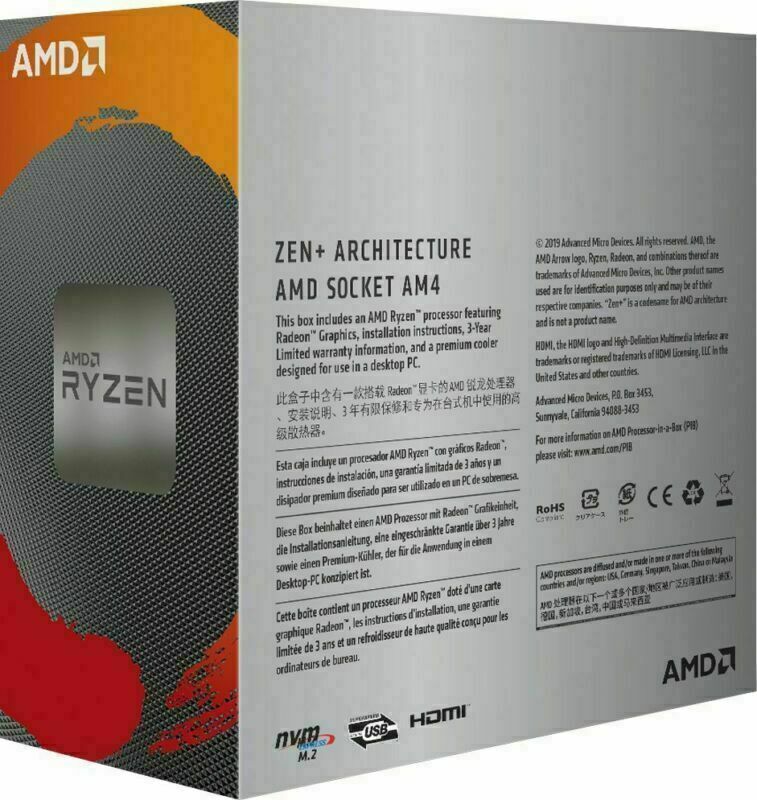 AMD Ryzen 3 3200G CPU R3 3.6 GHz Processors with Radeon Vega 8 Graphics +Cooler
