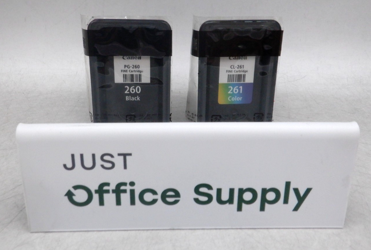Genuine OEM Canon PG-260 Black + CL-261 Color Ink Bulk Packaging FREE SHIP