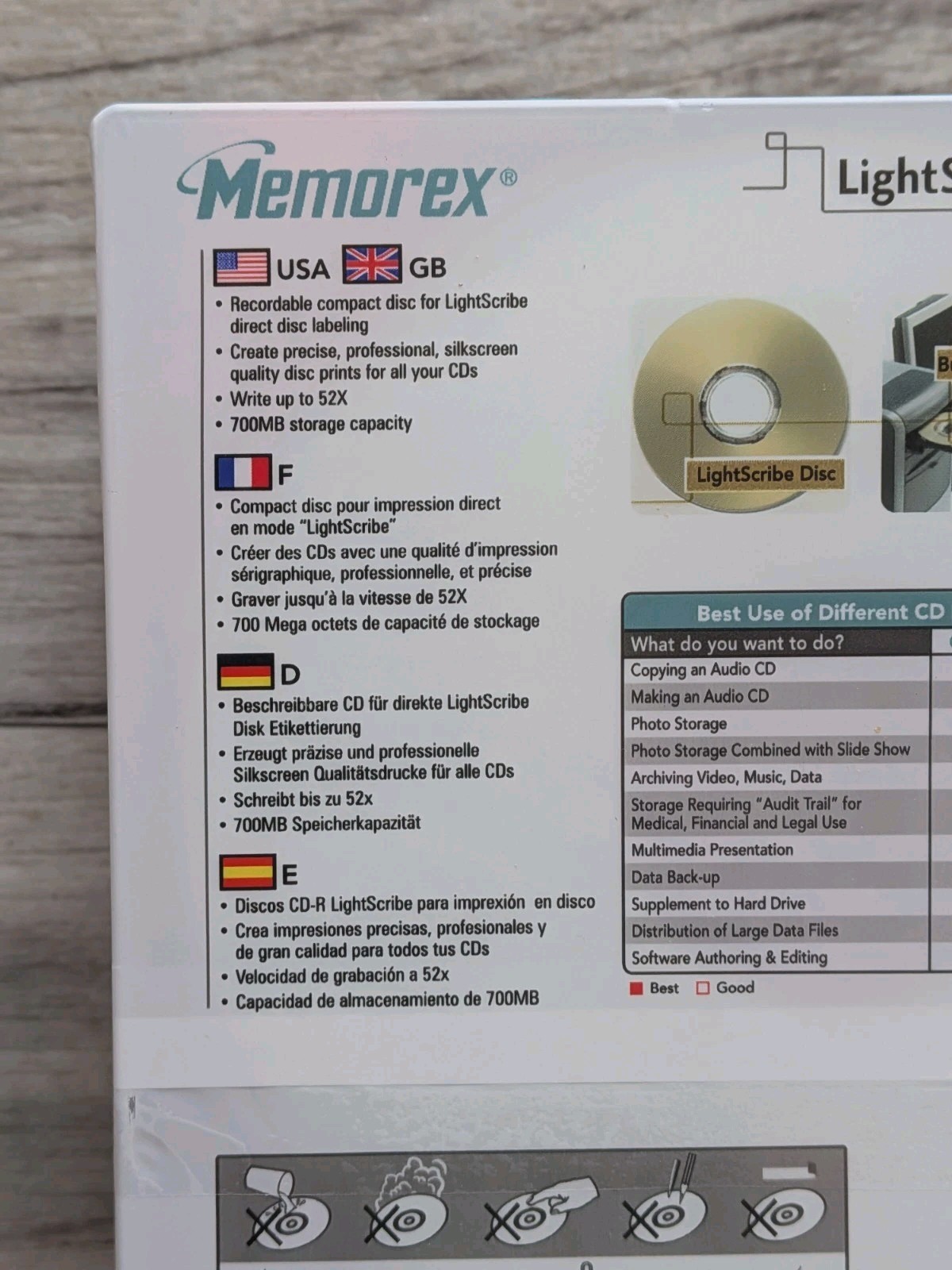 Memorex LightScribe CD-R 52x 700mb 80 Minute Recordable Compact Disc 10 Pack New