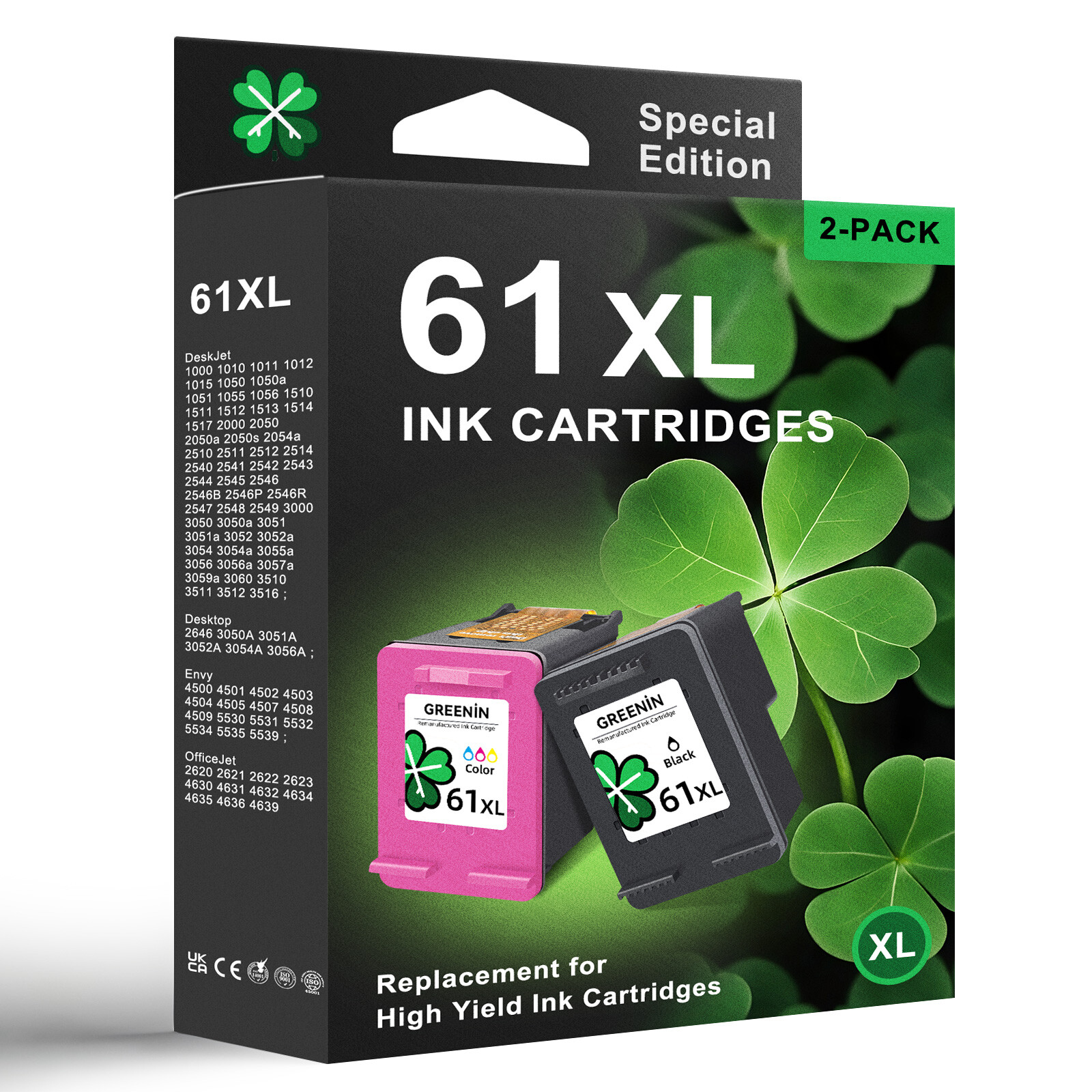 #61XL XXL CH563WN Black CH564WN Color Ink for HP ENVY 4500 4501 4502 5530 5535