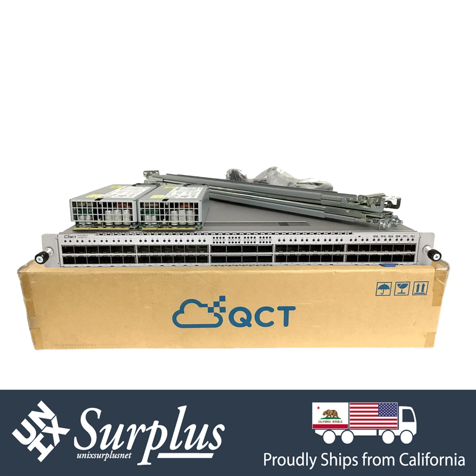 New 48 Port 25GbE SFP28 Quanta ONIE Ethernet Switch 2x PSU | 8x 100GbE QSFP28