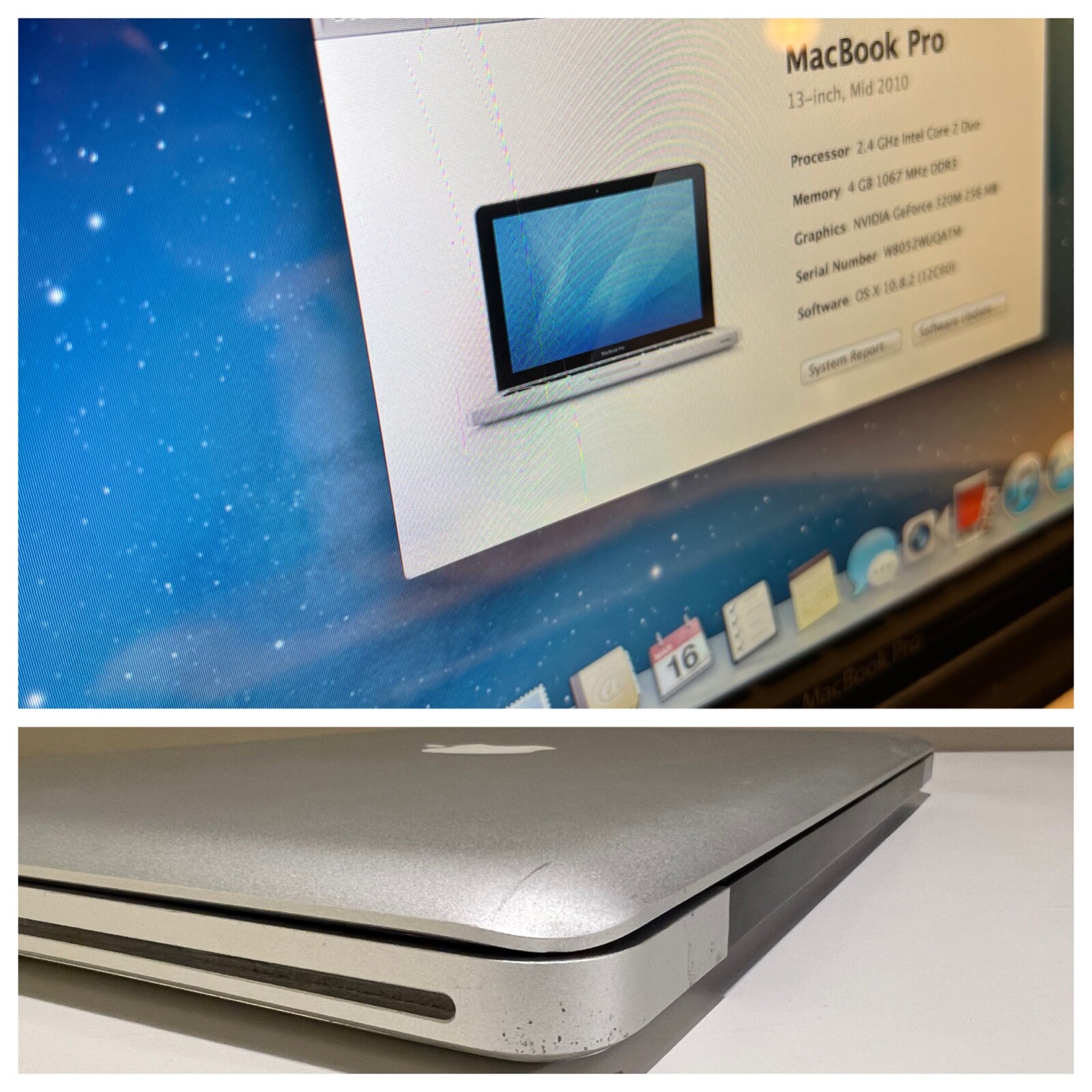 Apple 13″ MacBook Pro 7,1 A1278 2010 2.4GHz C2D / 4GB / 128GB SSD / NVIDIA 320M