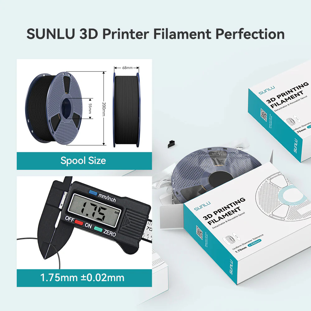 SUNLU High Speed Matte PETG 3D Filament 1.75mm 30mm/s – 600mm/s Print Range 1KG