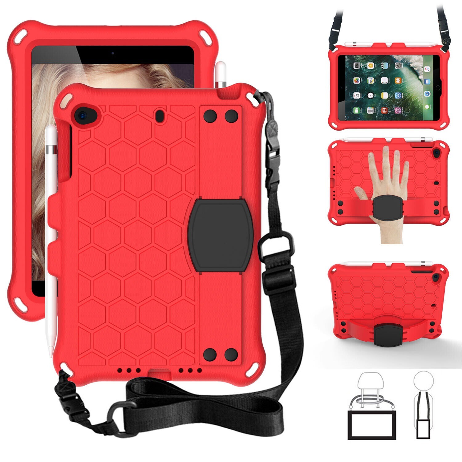 For iPad 9th 8th 7 Gen 10.2″ 9.7″ Mini 6 5 4 Pro Kids Heavy Duty Shockproof Case
