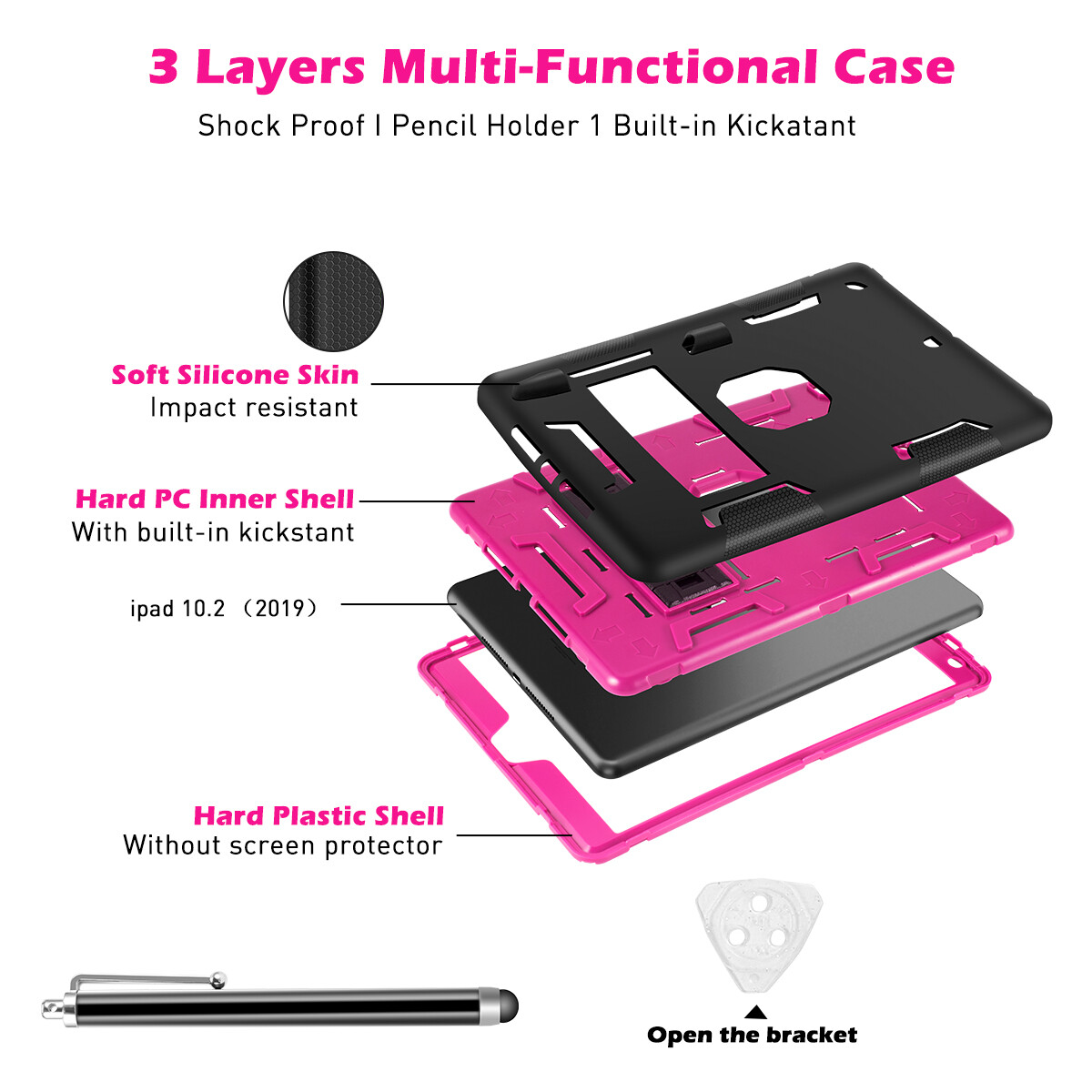 For iPad 9th/8th/7th Generation Case 10.2″Shockproof Heavy Duty Stand Cover