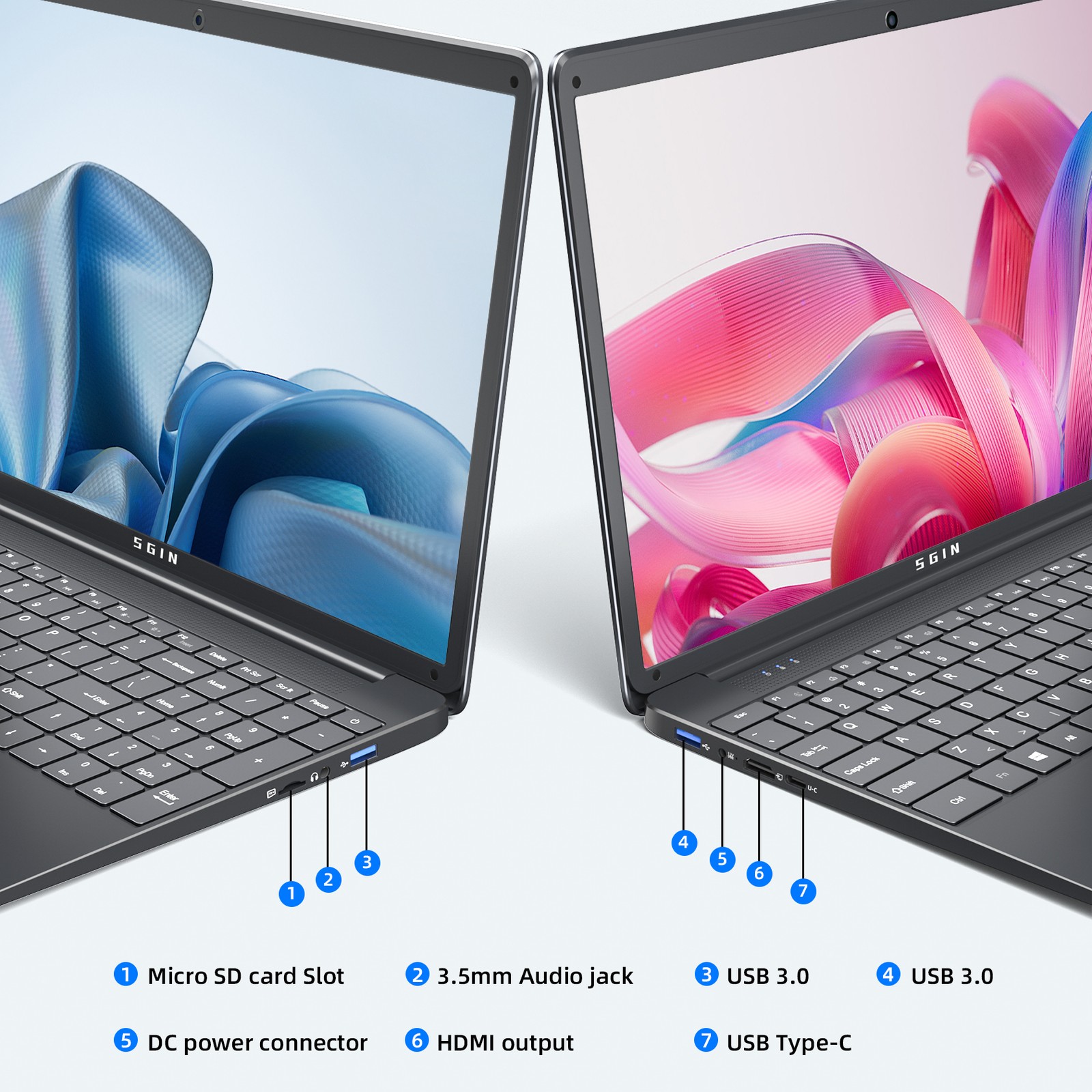 SGIN NEW Portable Laptop 15.6″ Intel Celeron 4GB RAM 128GB SSD Windows 11