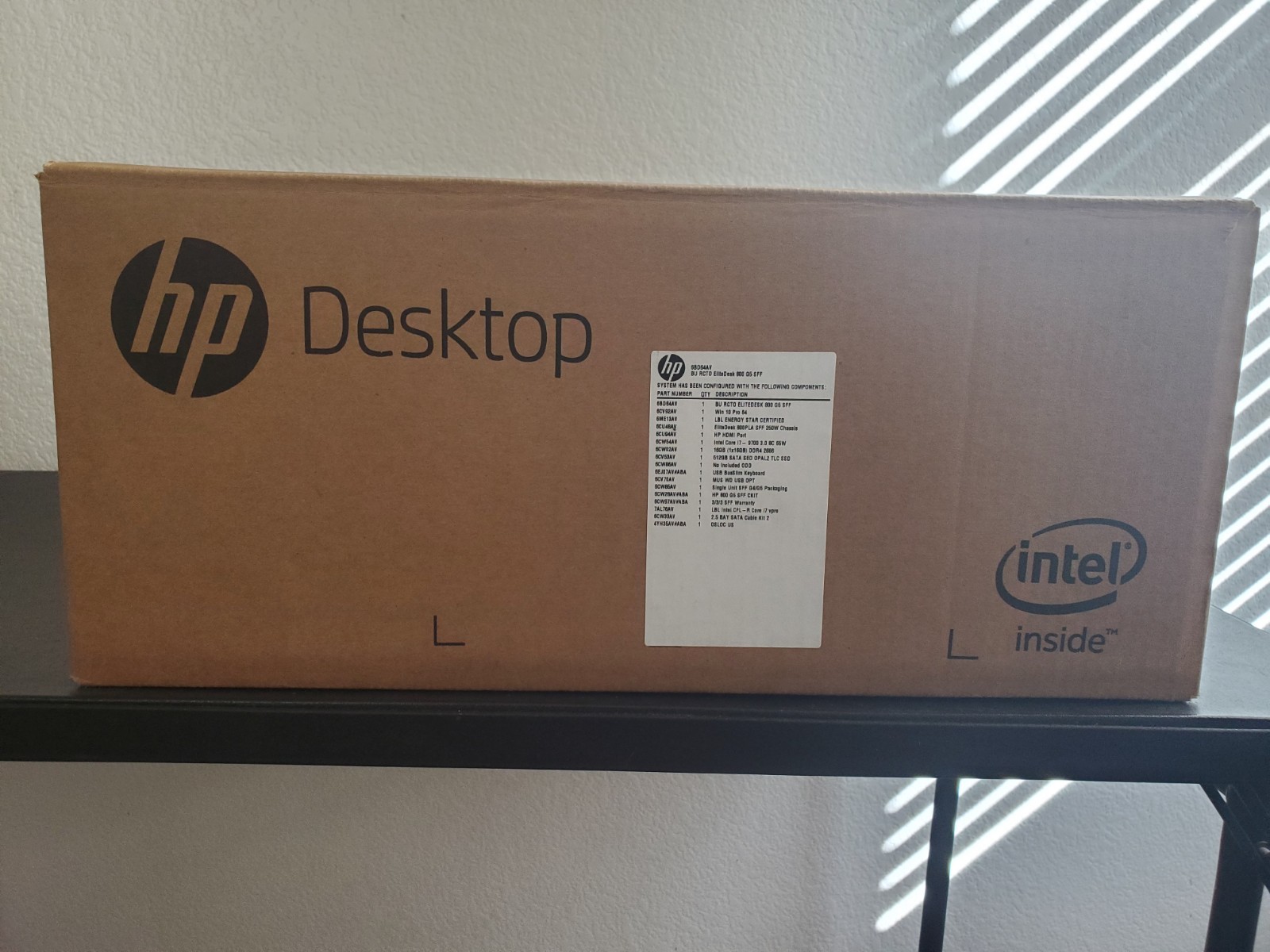 HP Desktop EliteDesk 800 G5 -SFF i7-9700 16GB DDR4 512GB SATA NEW! OPEN BOX