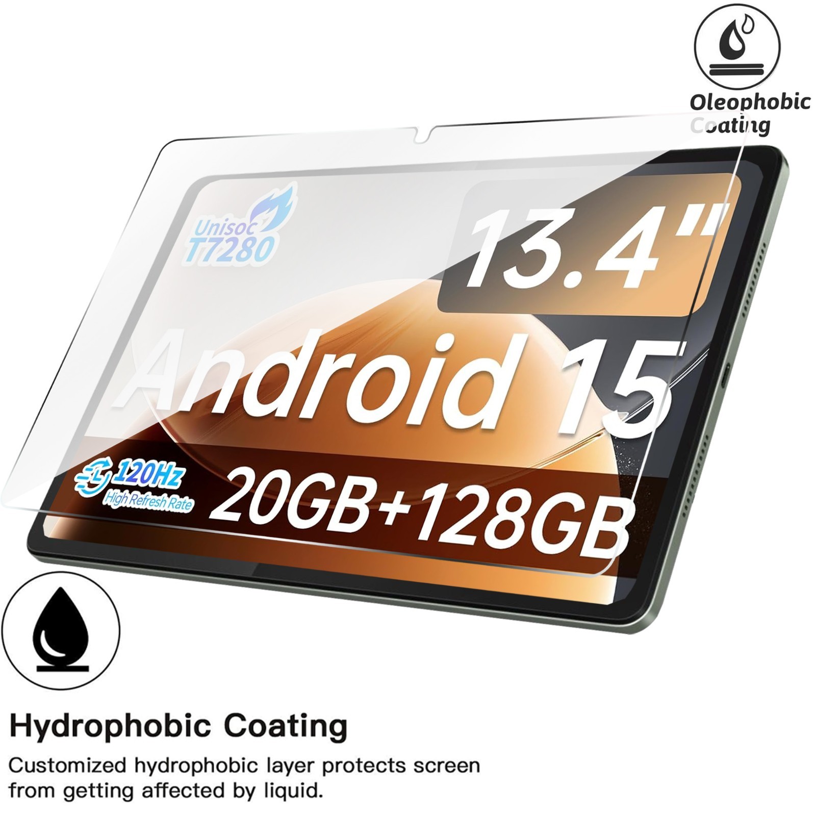 2 Pack Tempered Glass For Teclast 13.4″ inch Tablet 9H HD Clear Screen Protector