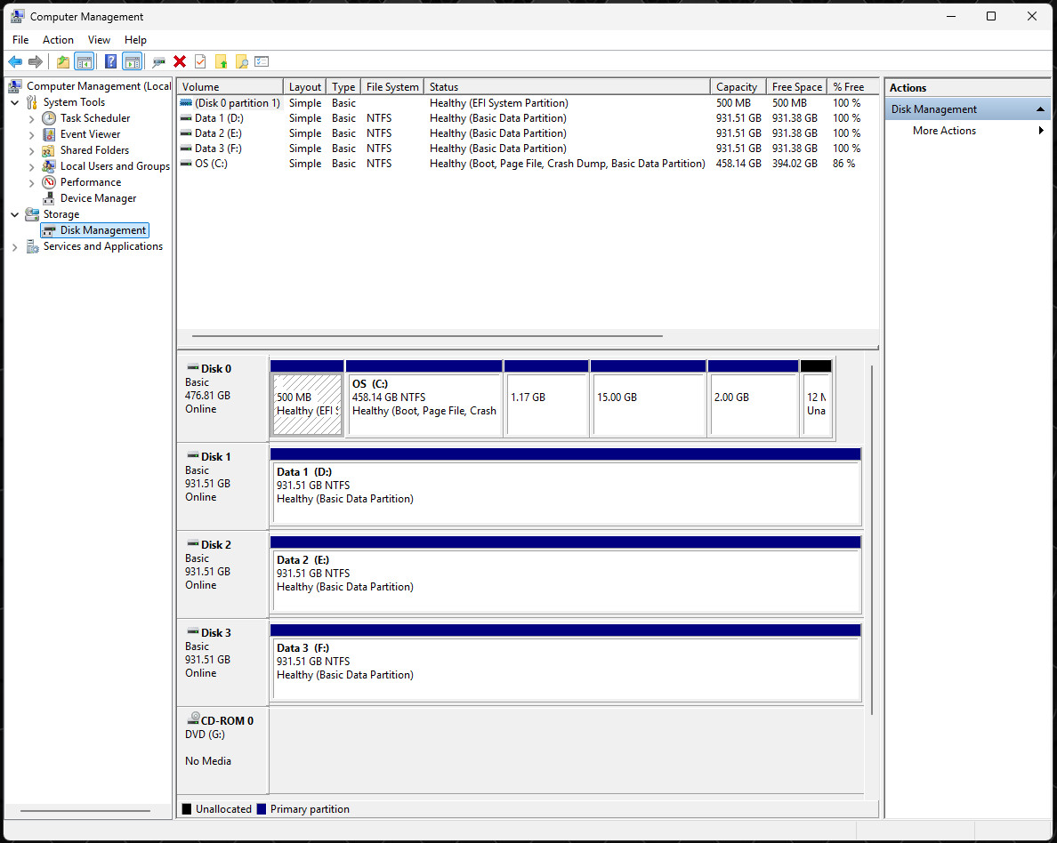Dell Precision T5820 Xeon W-2123 @ 3.60GHz 32GB RAM 512GB SSD 3x 1TB HDD W11 Pro