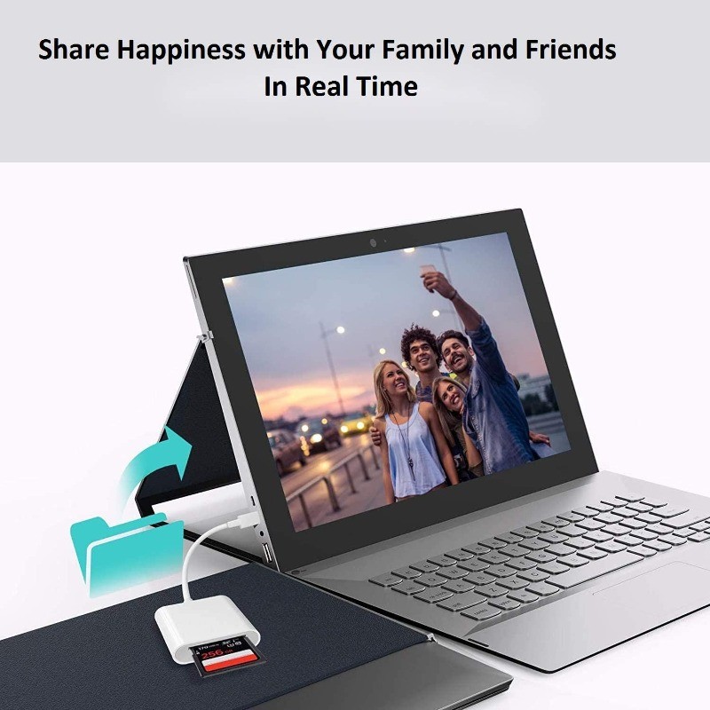 2in1 Micro SD/TF Dual Slot Memory Card Reader for iPhone iPad Camera Adapter Lot