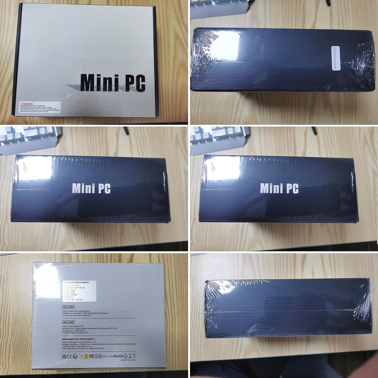 KAMRUI 4K Mini PC AK1Plus, Intel N5030 12GB LPDDR4 256GB M.2 SSD Win11 PRO WIFI5