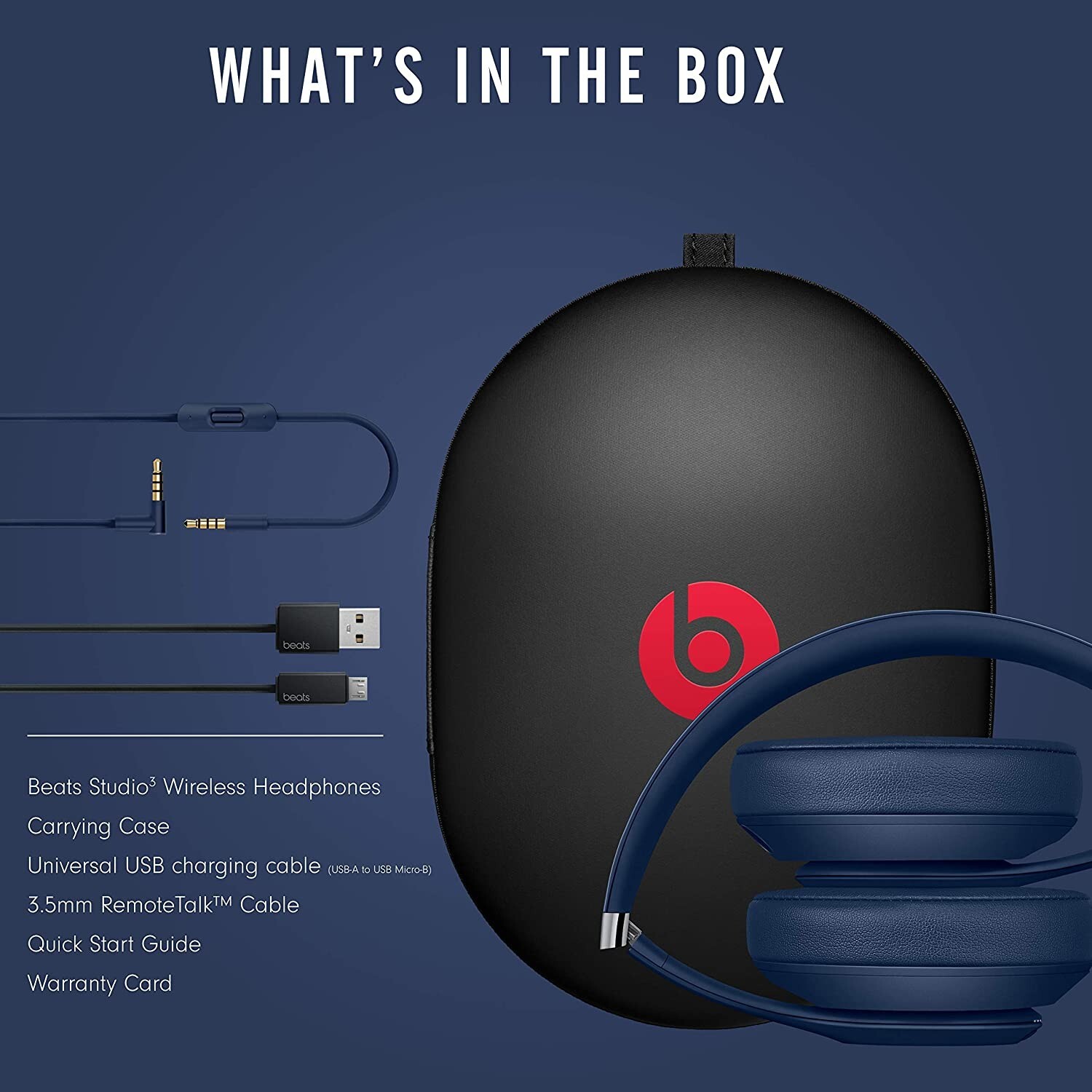 Beats Studio 3 Studio3 Wireless Apple W1 Headphone Chip Class 1 MX402LL/A – Blue