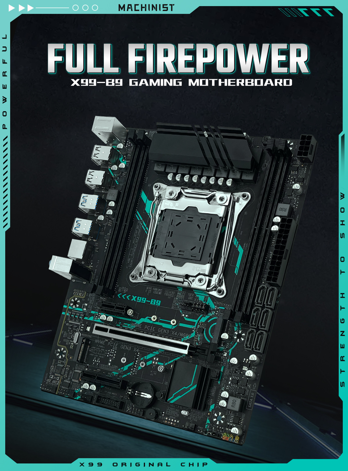 LGA 2011-3 Motherboard DDR4 with M.2 Slot USB 3.0SATA 3.0 PS/2, M-ATX Mainboard