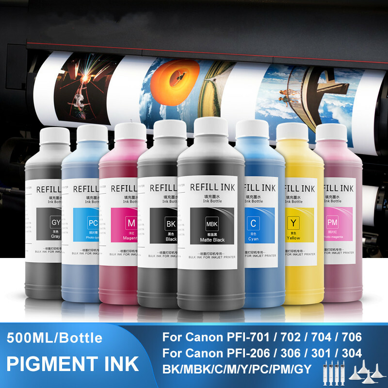 8×500ML Premium Pigment Ink for Canon ImagePROGRAF Series Printers/Cratridges