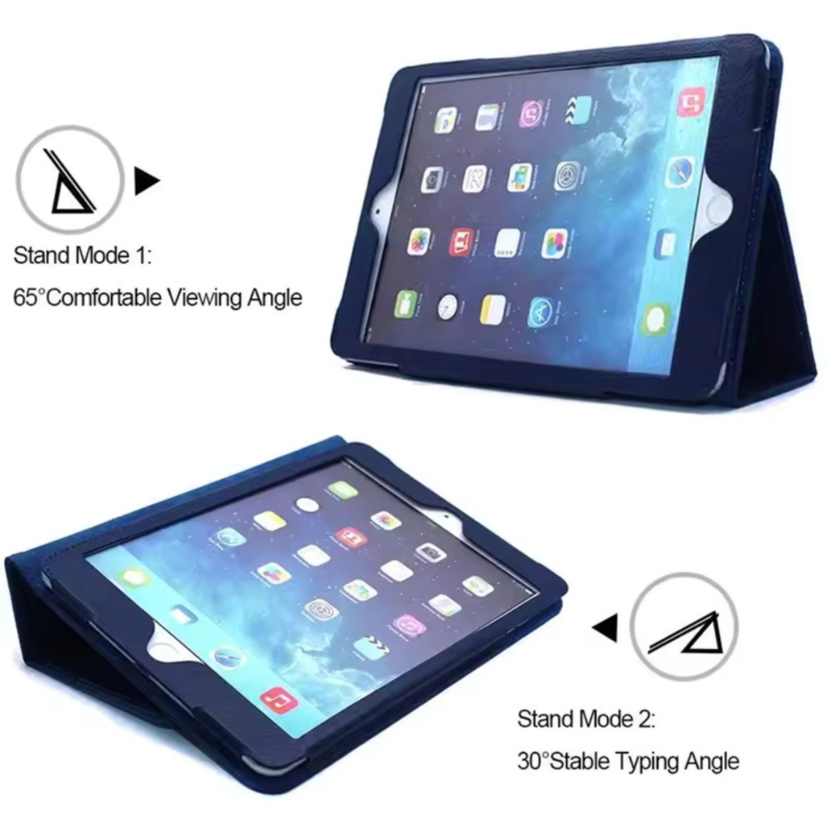 For Apple iPad 2nd/3rd/4th/5th/6th Generation 9.7 Inch Folio Case Cover Stand