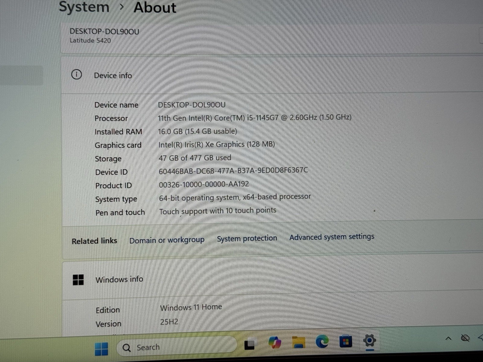 DELL LATITUDE 5420 TOUCHSCREEN Intel Core I5-1145G7 512GB SSD 16GB RAM Win11 Pro