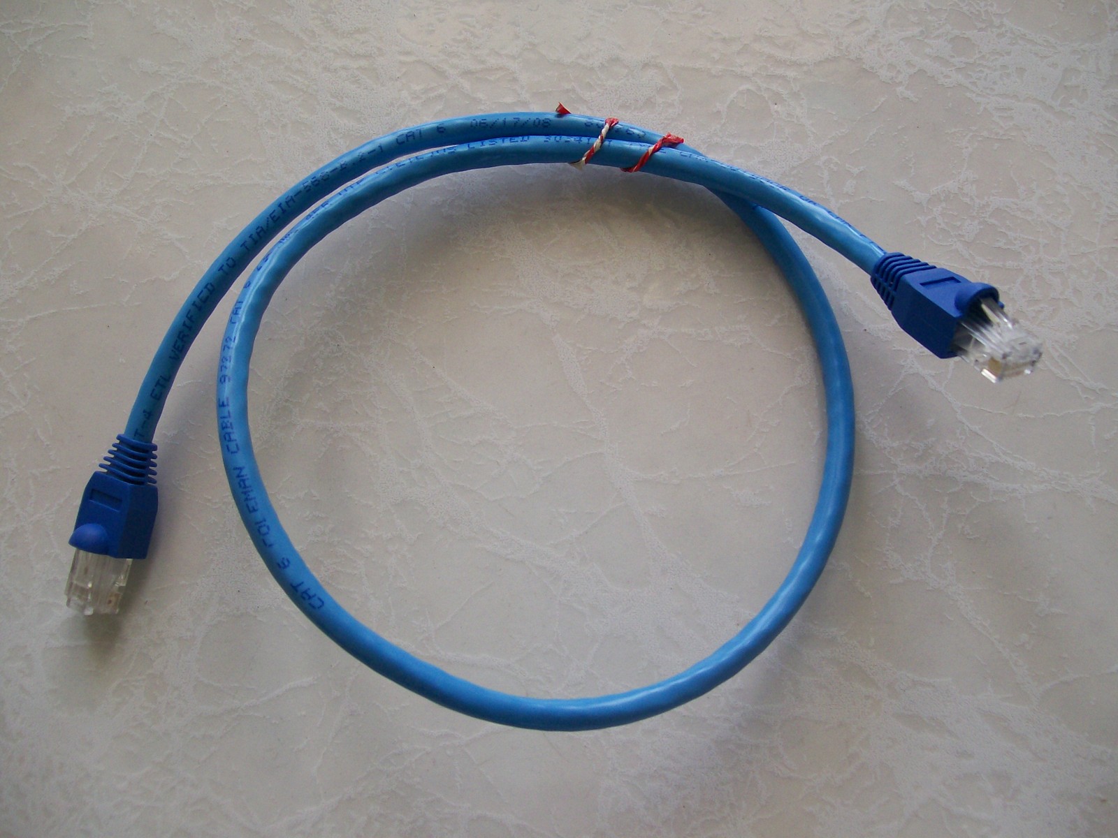 Cat6 Patch Cord 1′ Foot in Blue Ethernet Network Cable Tuff Jacks 25 Pack