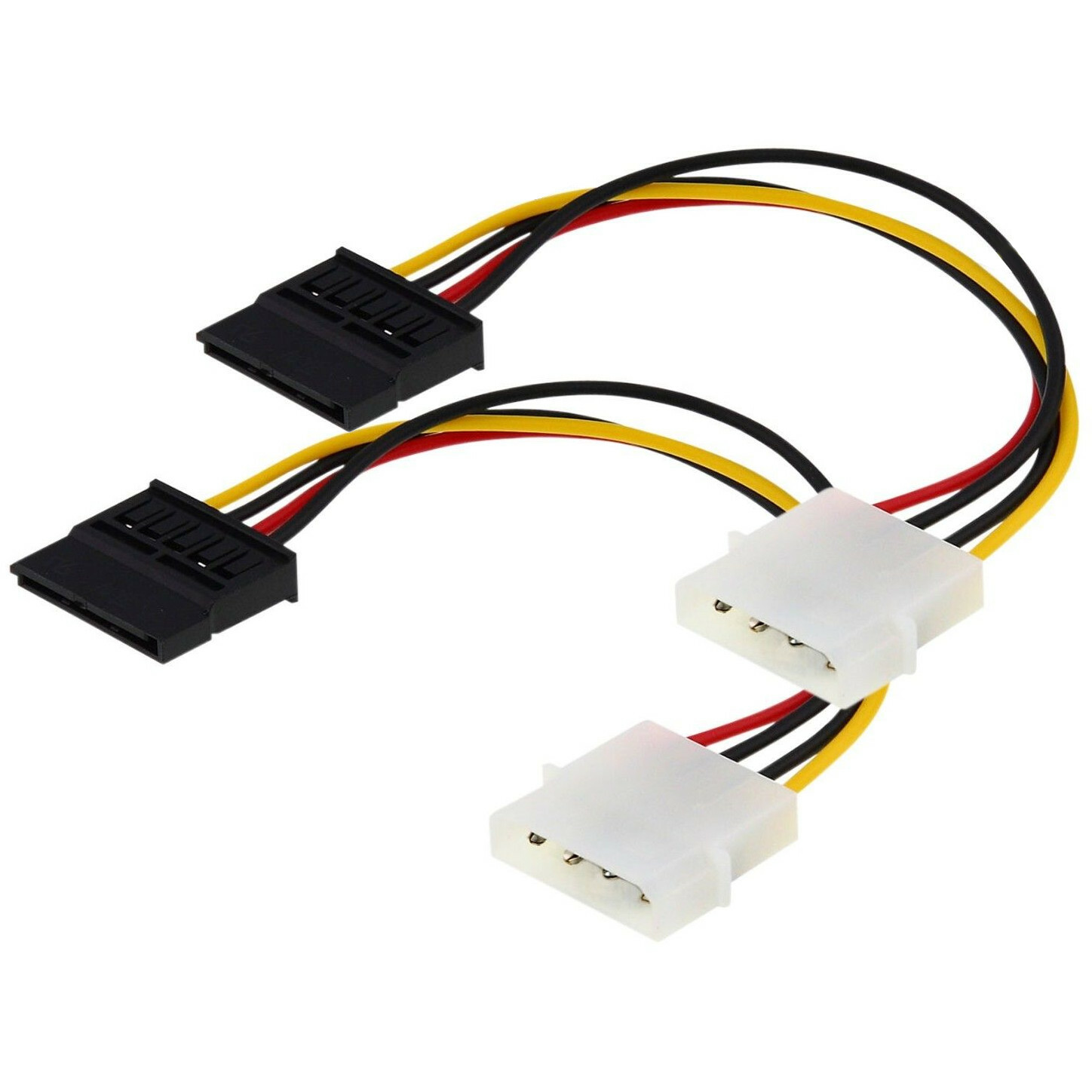 2X New IDE/Molex 4-Pin Male To Serial ATA SATA 15-Pin Female Power Adapter Cable