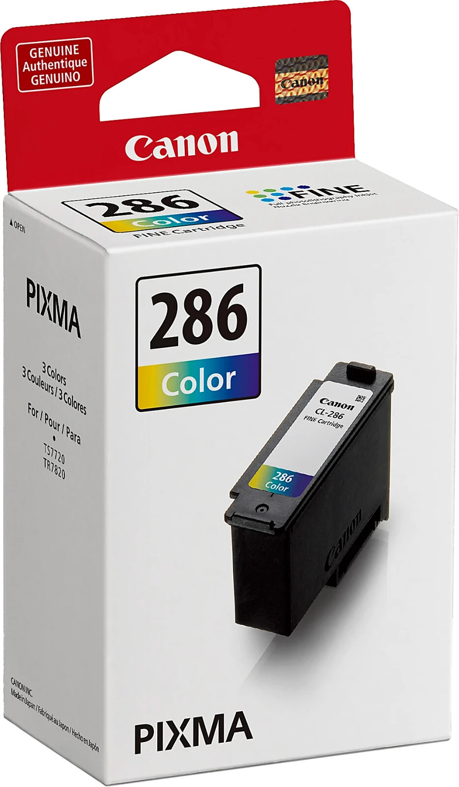 Original Canon PG-285 or CL-286 Black/Tri-Color Ink Cartridges for TR7820 TS7720
