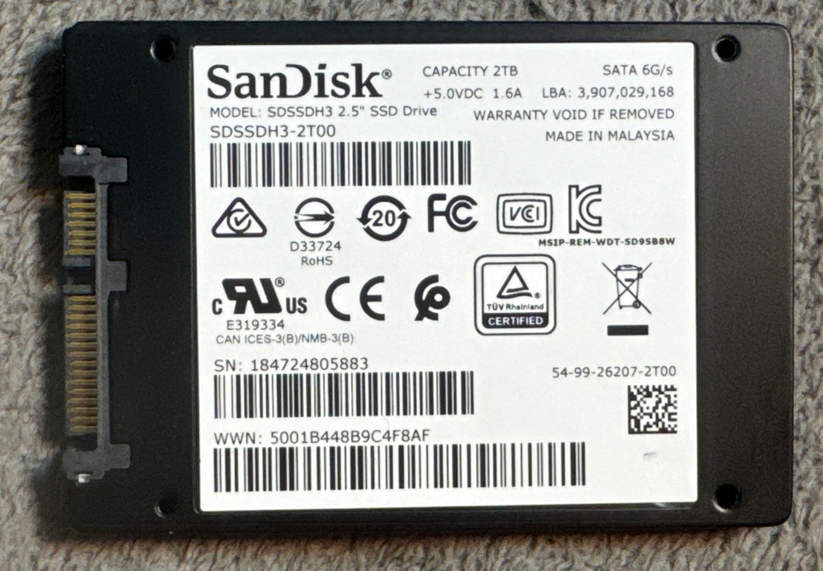 SanDisk Ultra 3D SSD 2TB 2.5″ SATA Internal Solid State Drive SDSSDH3-2T00