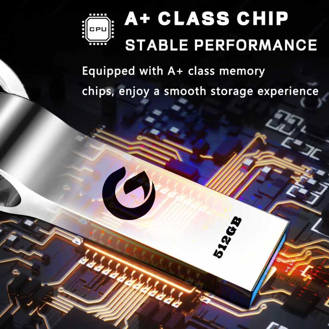 512GB Flash Drive Memory Stick Storage Metal Waterproof Thumb Drive Pendrive