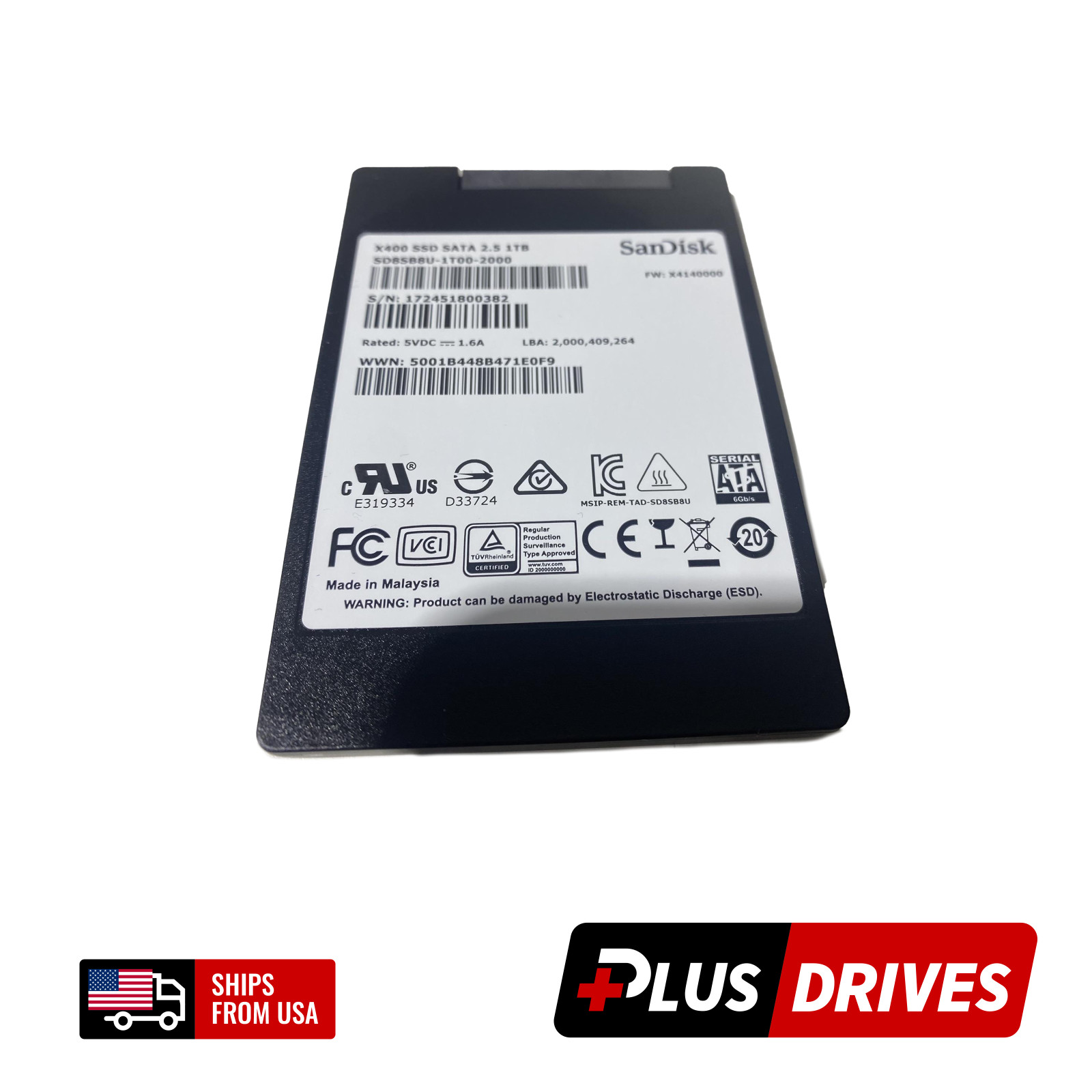 1TB SATA SSD SanDisk 2.5″ 6Gbps X400 Enterprise Solid State Drive 95K IOPS