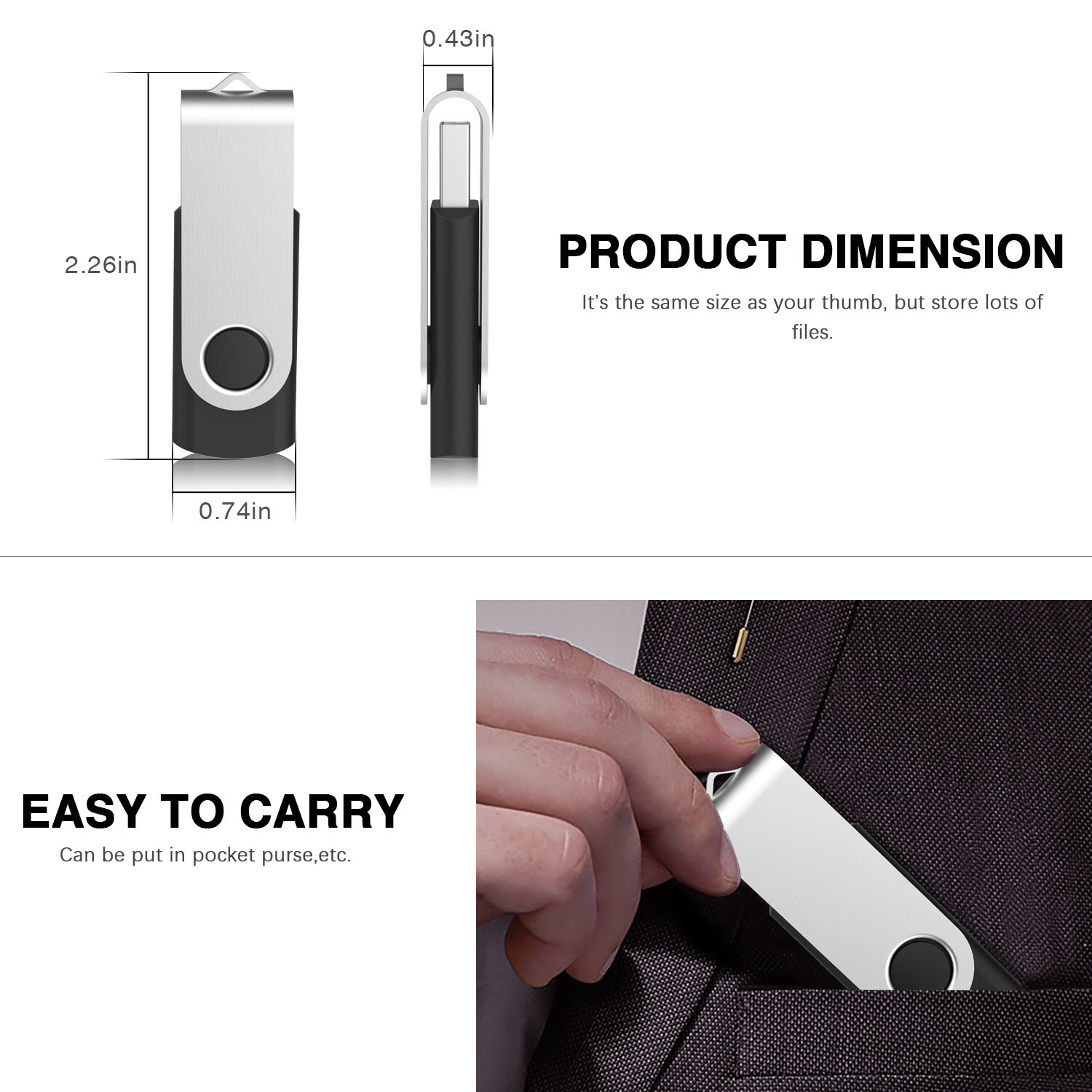 4GB USB 2.0 Flash Drive Memory Stick Swivel Thumb Drive Stick Pen Drive Lot