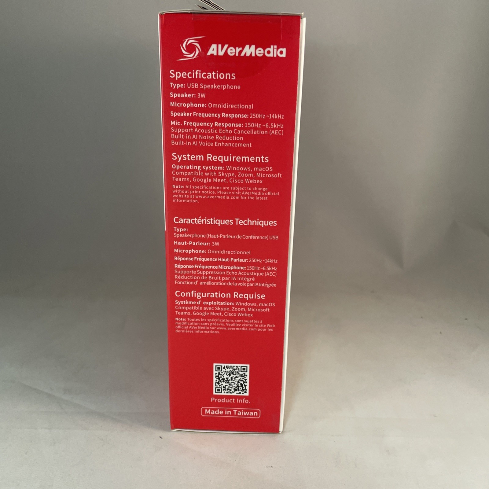 AVerMedia AI Speakerphone AI-Powered Noise Suppression, USB Plug and Play AS311