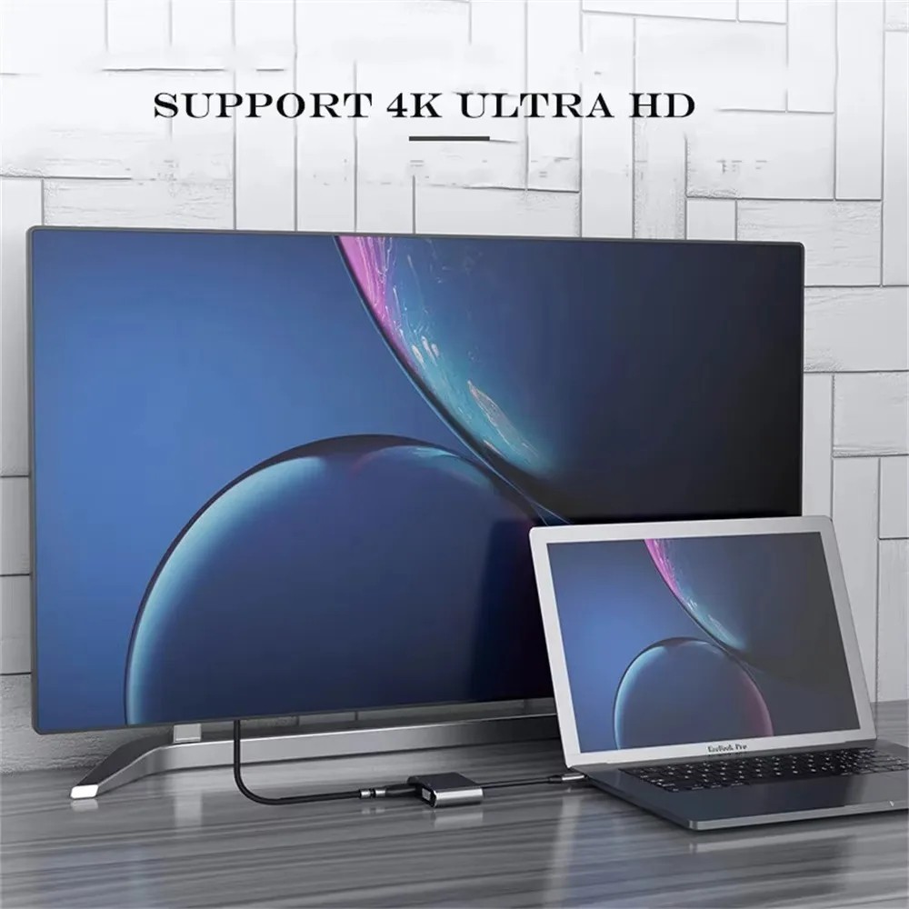 Type C USB 3.1 to USB-C 4K HDMI USB 3.0 Adapter Cable 3 in 1 Hub For Macbook Pro