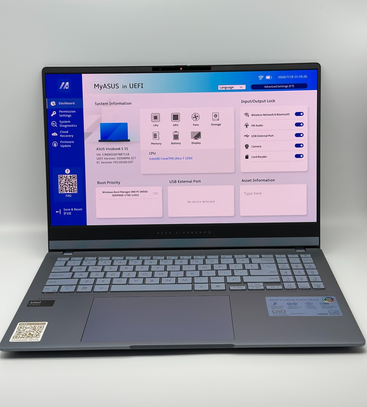 ASUS VivoBook S 15 15.6″ 3K OLED Intel Ultra 7 155H 16GB RAM 1TB SSD W11H Laptop