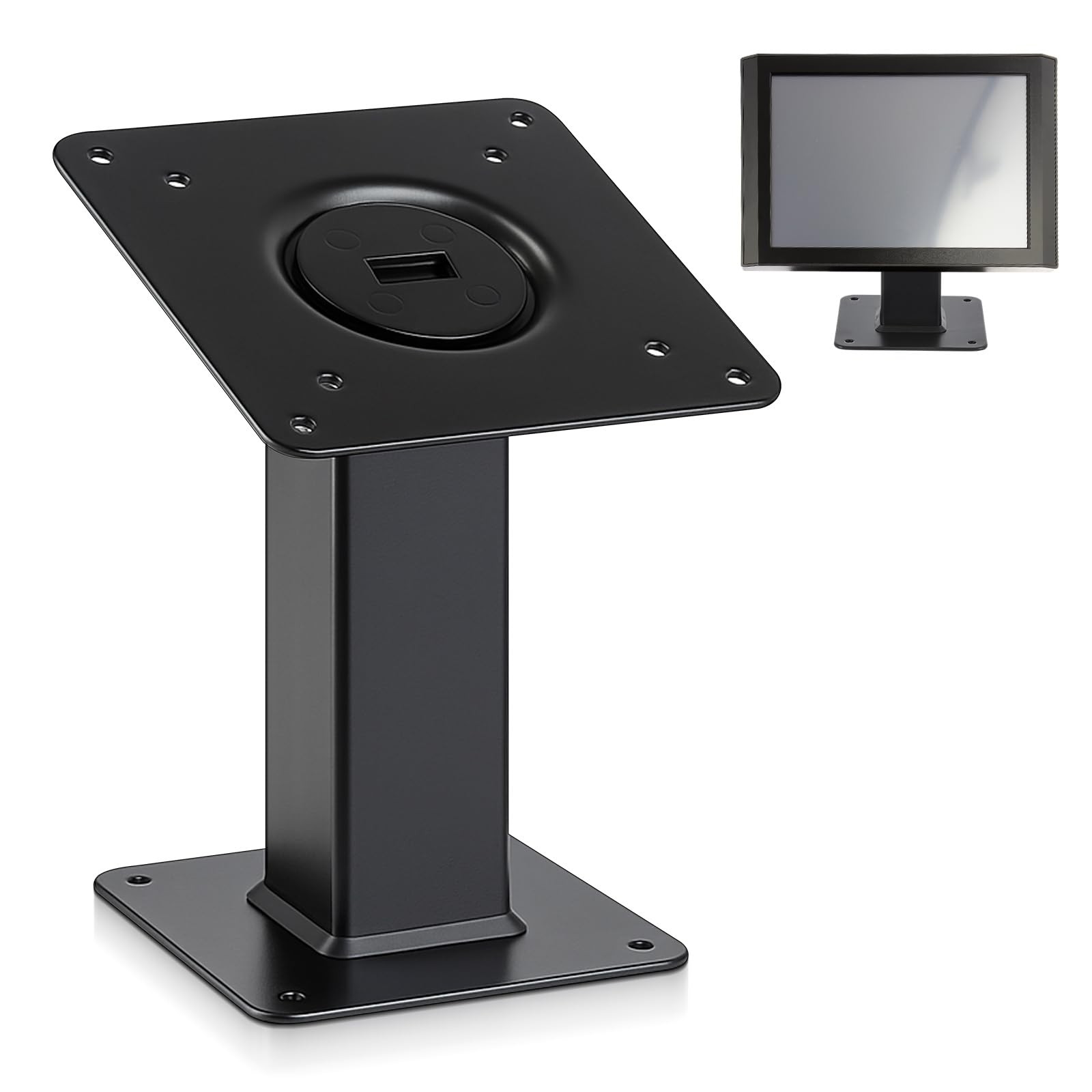 180 Tilting 360 Rotating Metal Desktop Stand Mount Support 75×75 100×100 Blac…