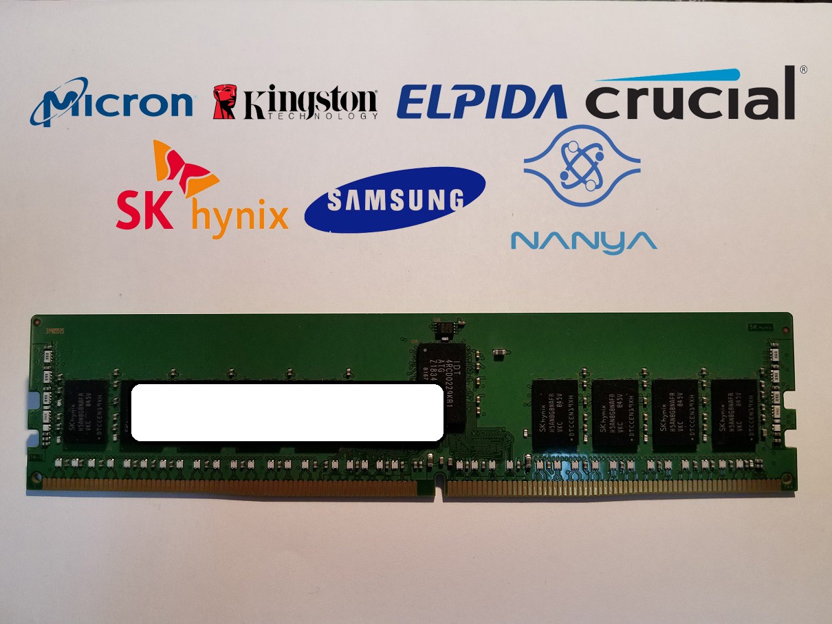 Major Brand 16 GB DDR4-2666V PC4-21000R 2Rx8 1.2V DIMM Server RAM