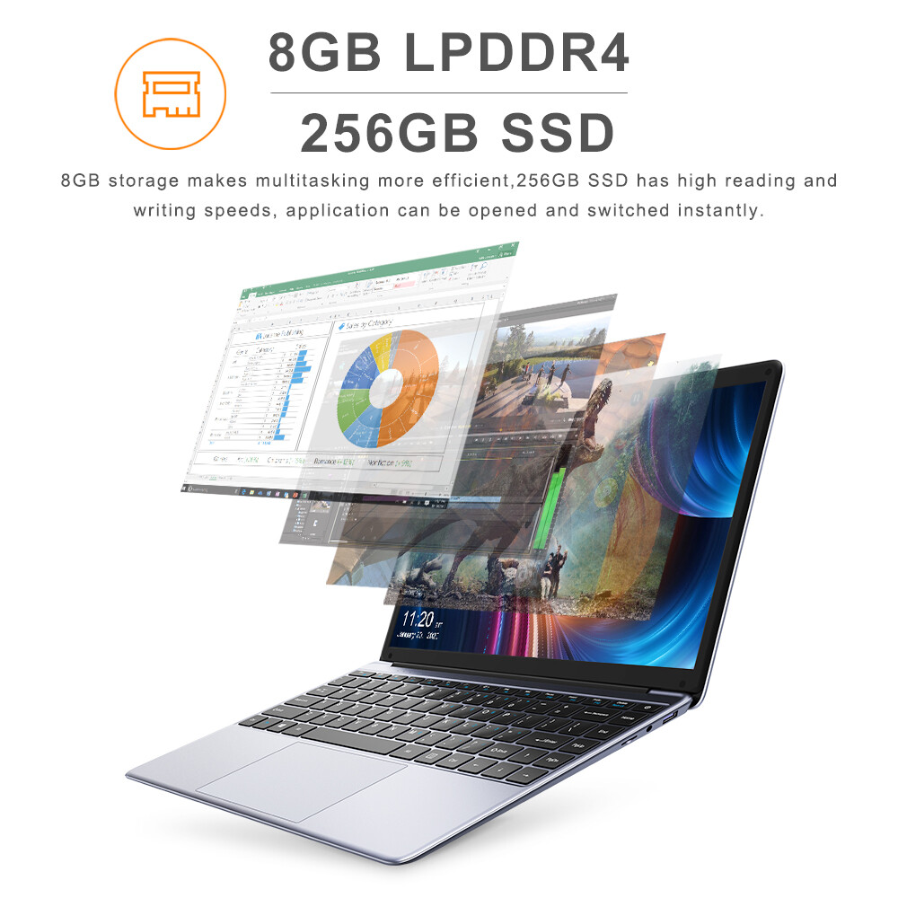 CHUWI HeroBook Pro 14.1″ Laptop Windows Intel N4020 Notebook 8+256G Up to 2.6GHz