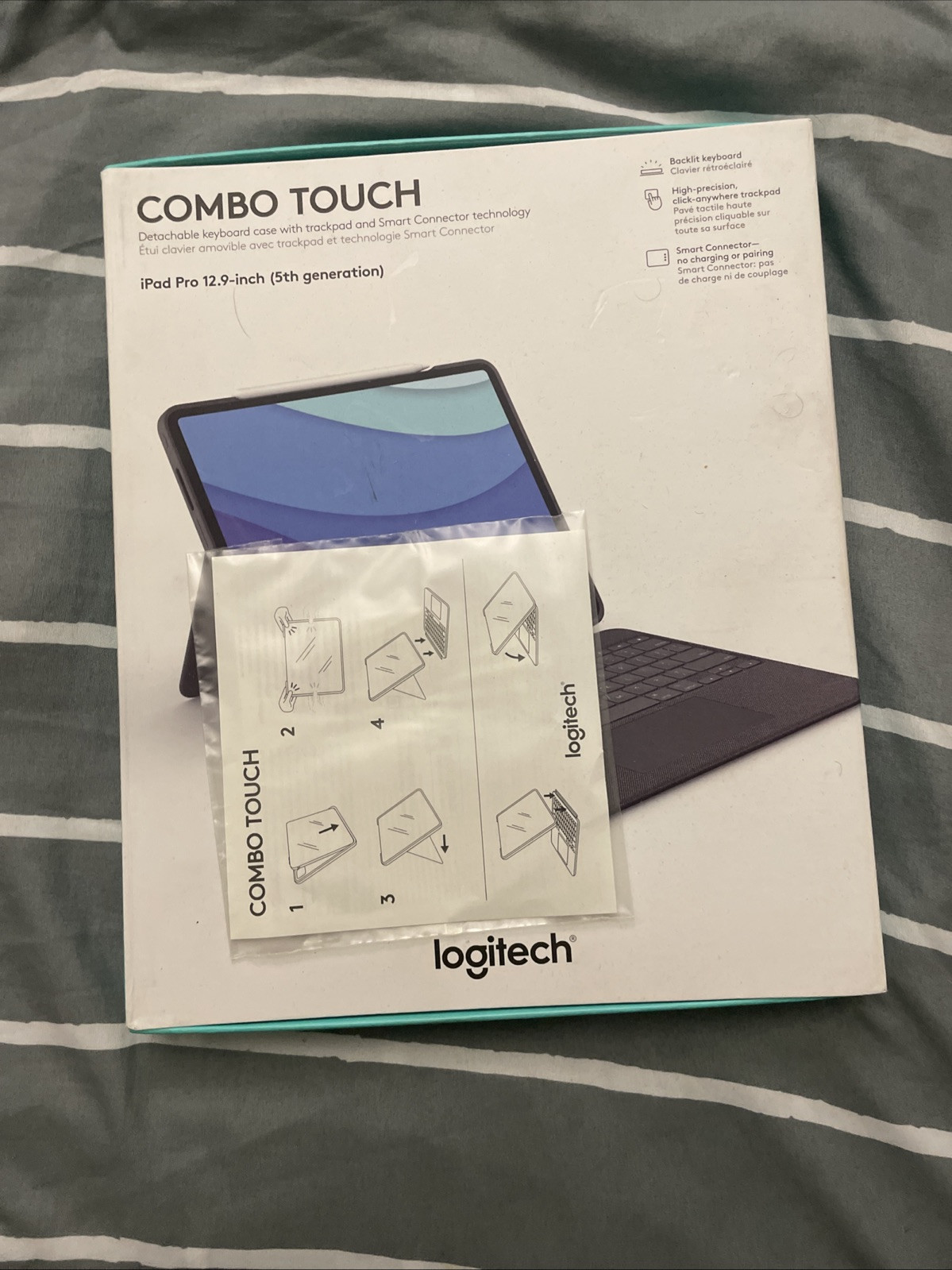 Logitech Combo Touch Keyboard Case for 12.9″ Apple iPad Pro 5th Gen – BOX ONLY