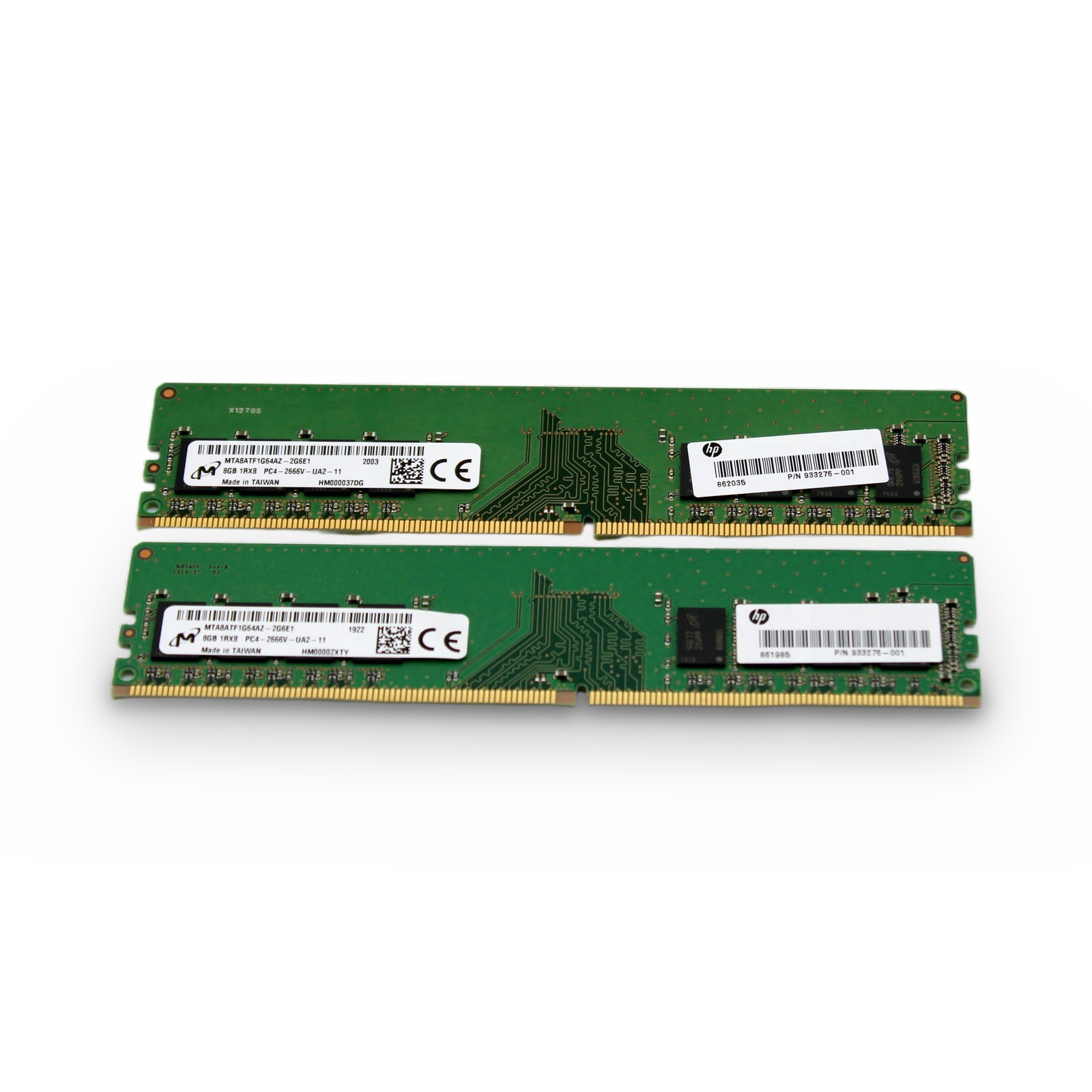 Lot of 2 Micron 8GB DDR4-2666 PC4-21300 UDIMM Desktop RAM 16GB Total