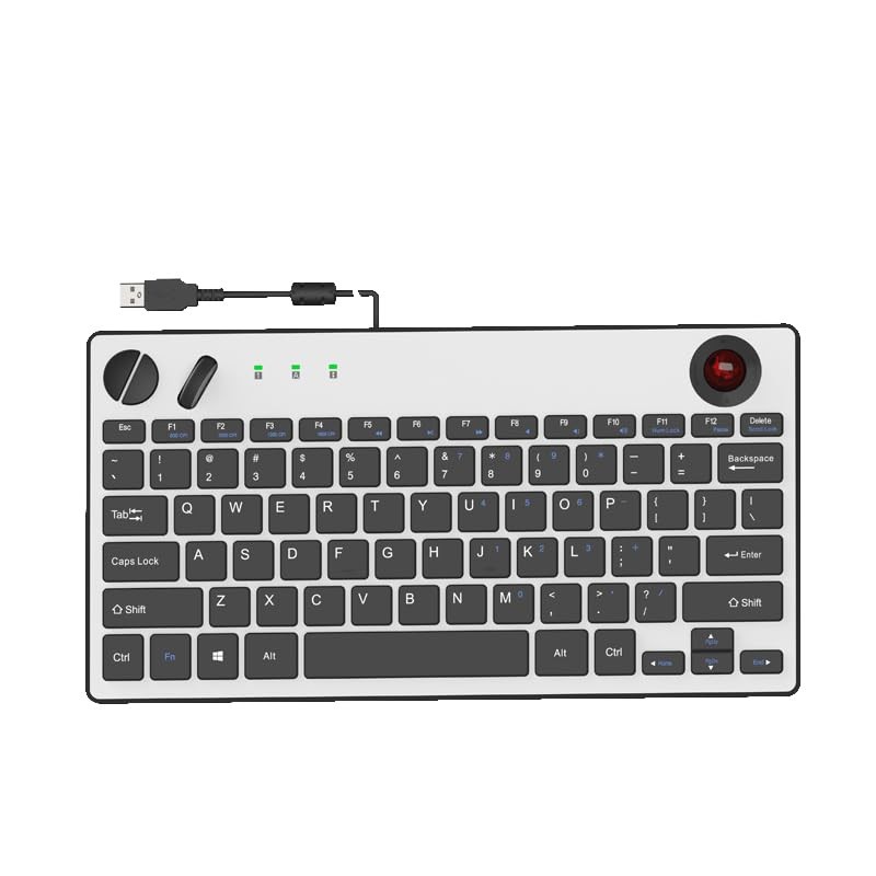 Wired Trackball Keyboard and – 78 Keys Compact Layout with 19mm Trackball, Sc…