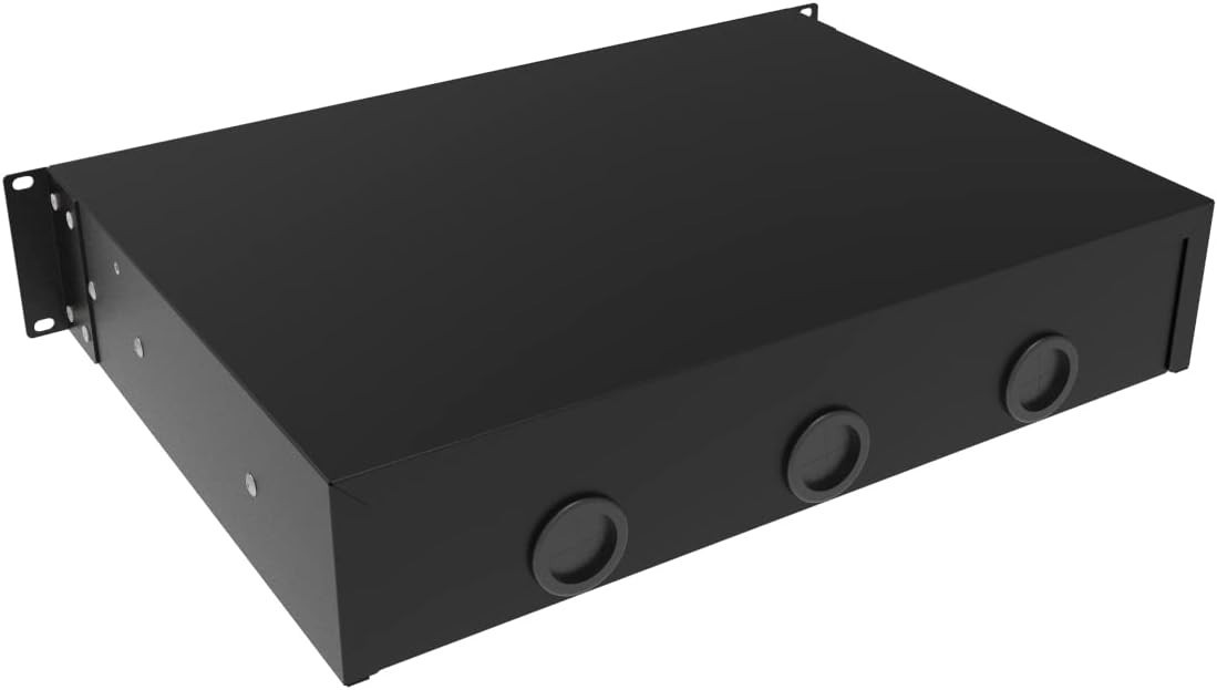 NEW 2U 19in Rack Mount Server Cabinet Lockable Drawer with Key 12.6in Depth