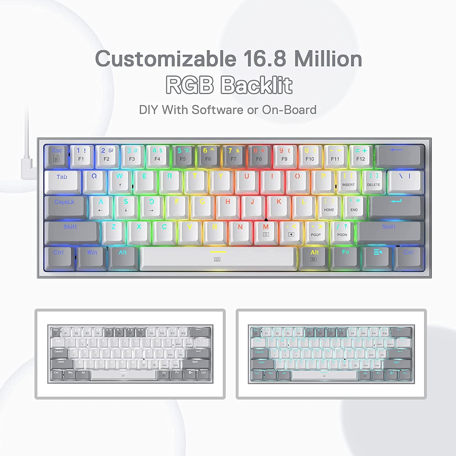 K617 Wired 60% Compact Hot-Swap RGB Gaming Mechanical Keyboard | 61 Keys Design