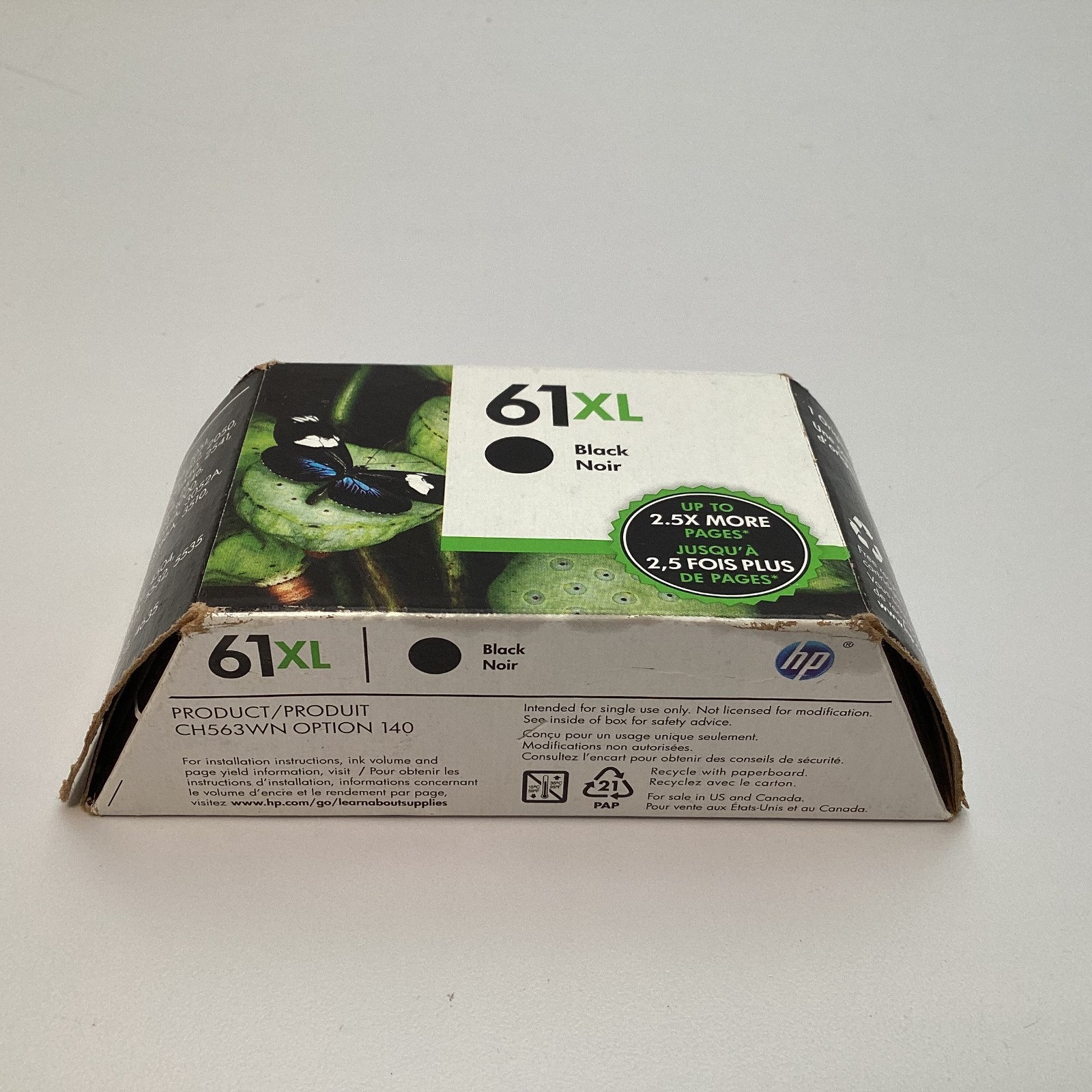 HP 61XL (CH563WN) Original Black High Yield Ink Cartridge – Expired APR 2023