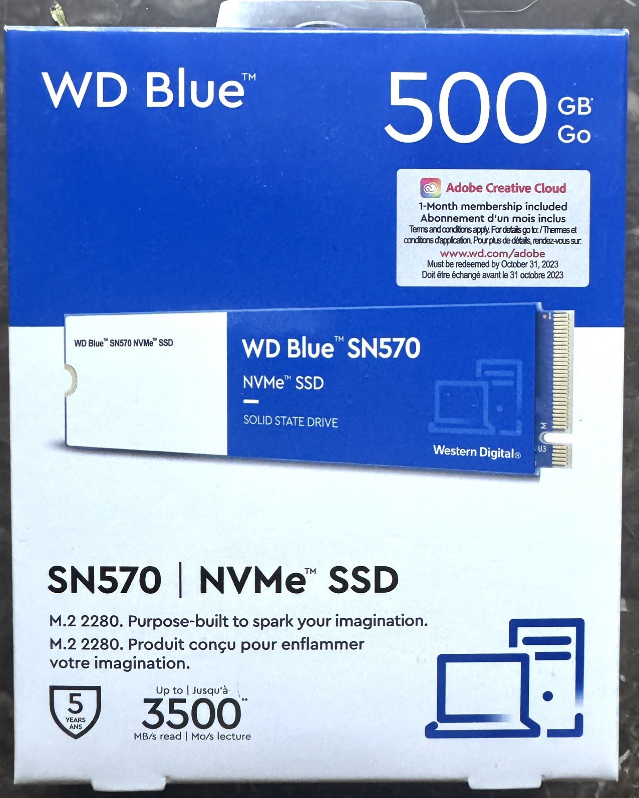 New, Never Opened – WD Blue SN570 500GB NVMe M.2 Internal SSD