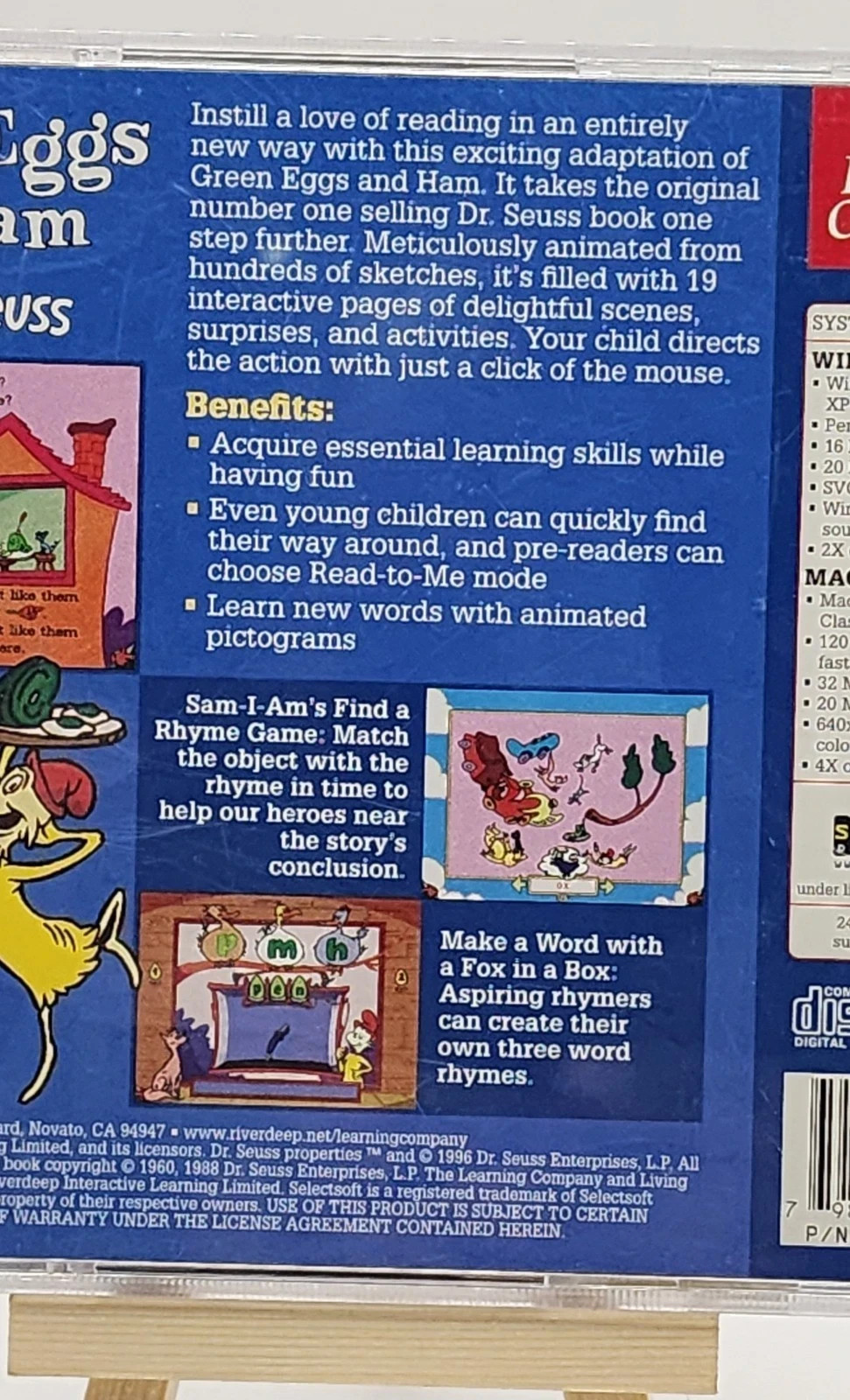 Dr. Seuss Green Eggs and Ham PC Mac CD-ROM Living Books Learning Company