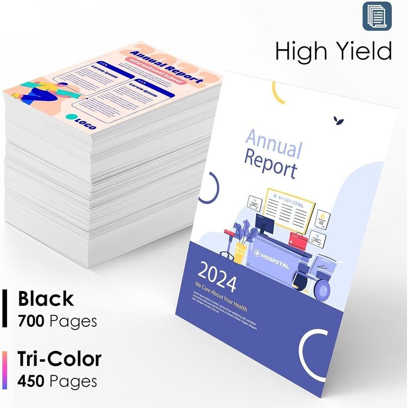 Compatible 67XL Black & Tri-Color Ink Cartridge Combo Pack for HP DeskJet 1255